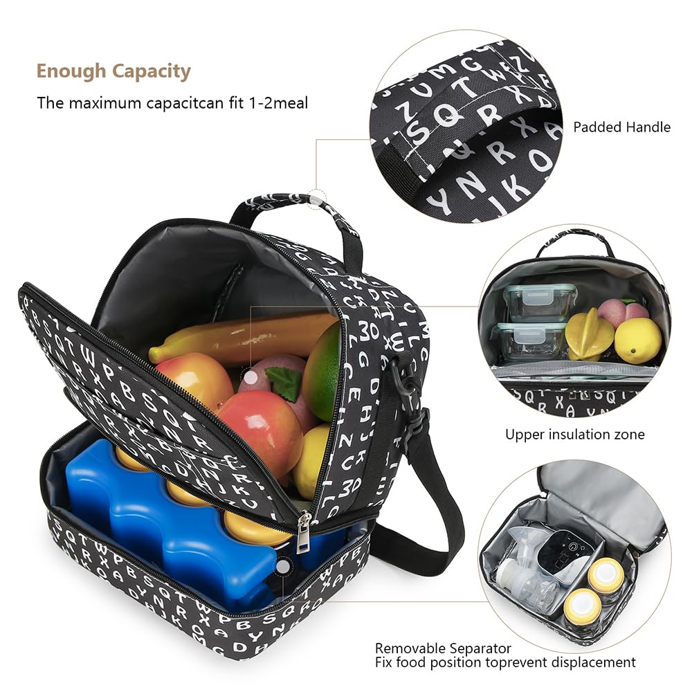 Double Layer Breast Pump Bag with Cooler Compartment - Moistureproof Breast Milk Storage Bag for Working Moms, Outdoor Use, and On-the-Go Pumping