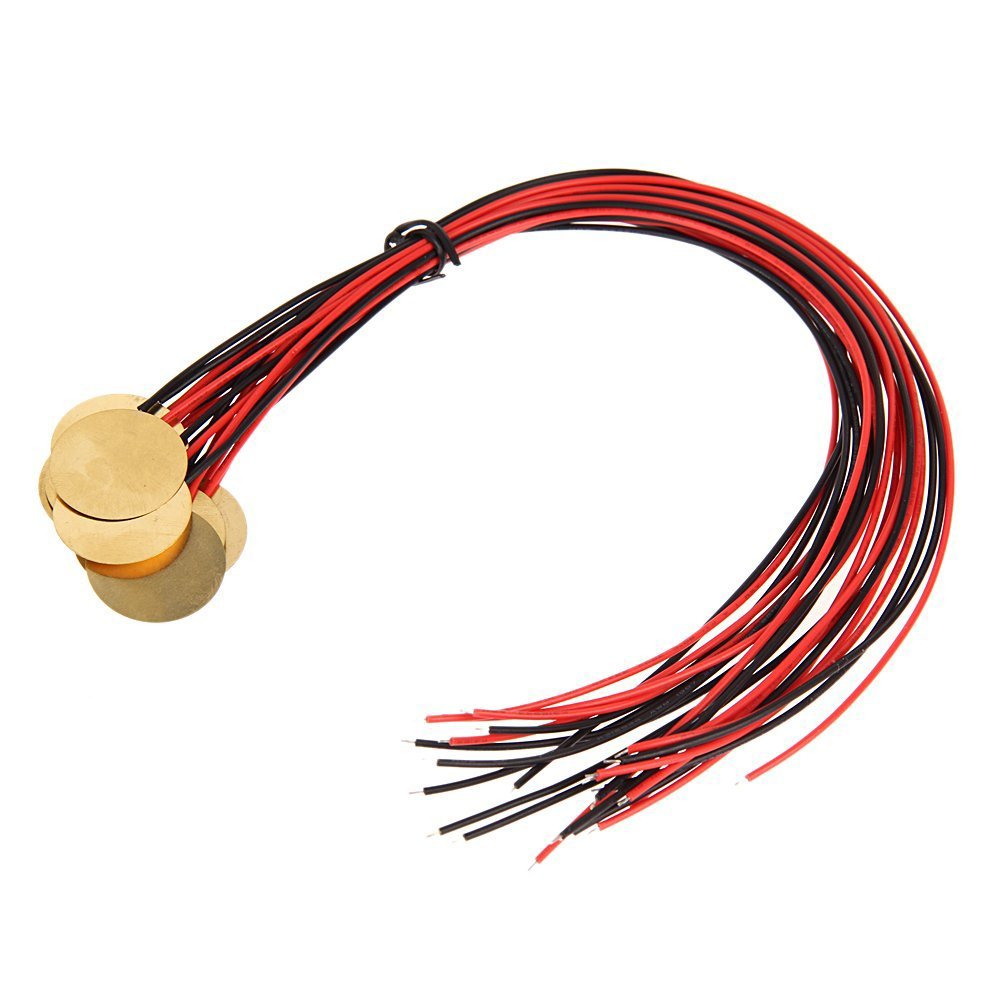 12Pcs 27mm Piezo Disc Pickups with Wires - Acoustic Transducer for CBG Guitar, Microphone, Drum Trigger - Perfect for DIY Instruments and Sound Projects