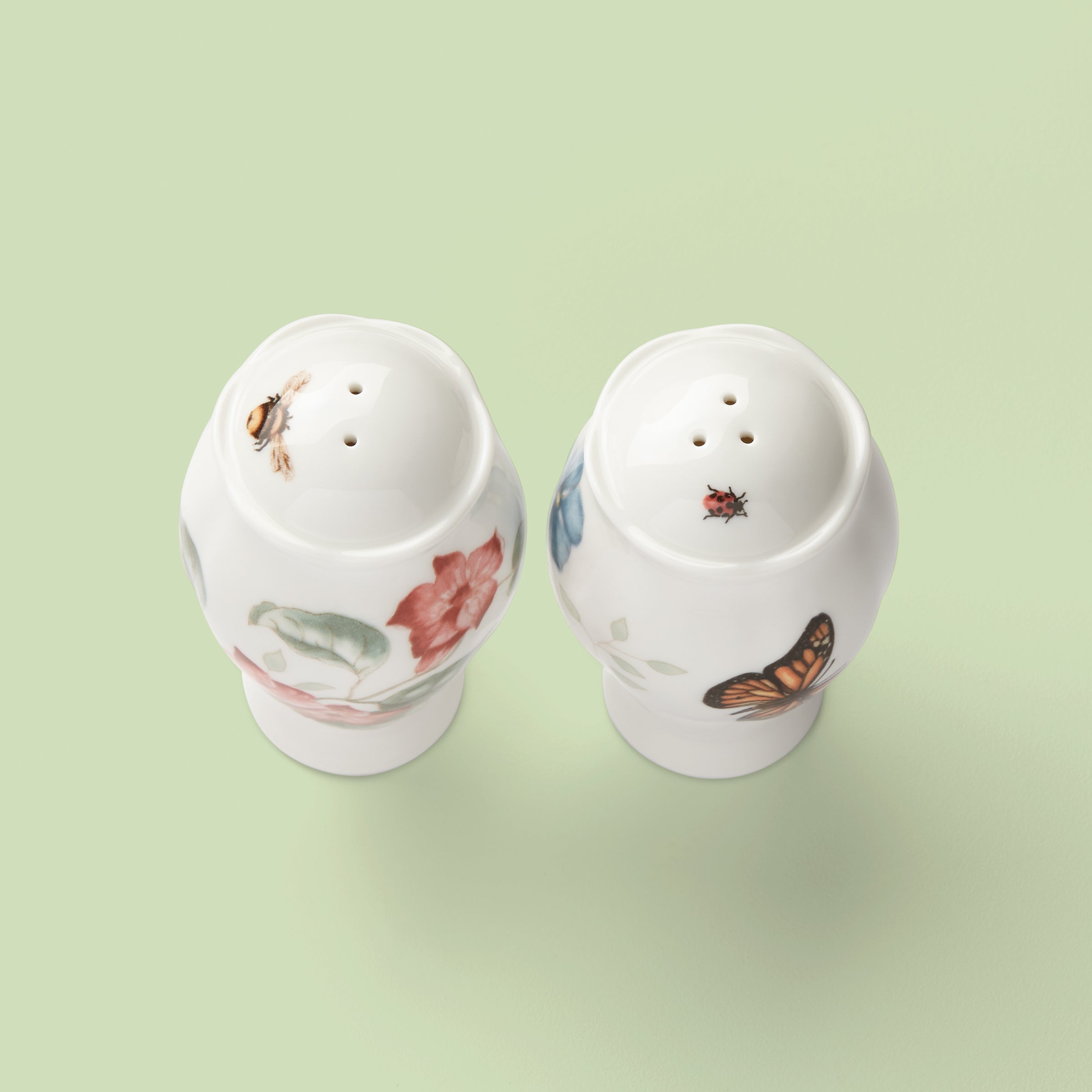 Butterfly Meadow Salt and Pepper Shakers Set - Elegant Glass Spice Dispensers for Dining Table, Kitchen, and Restaurant Use