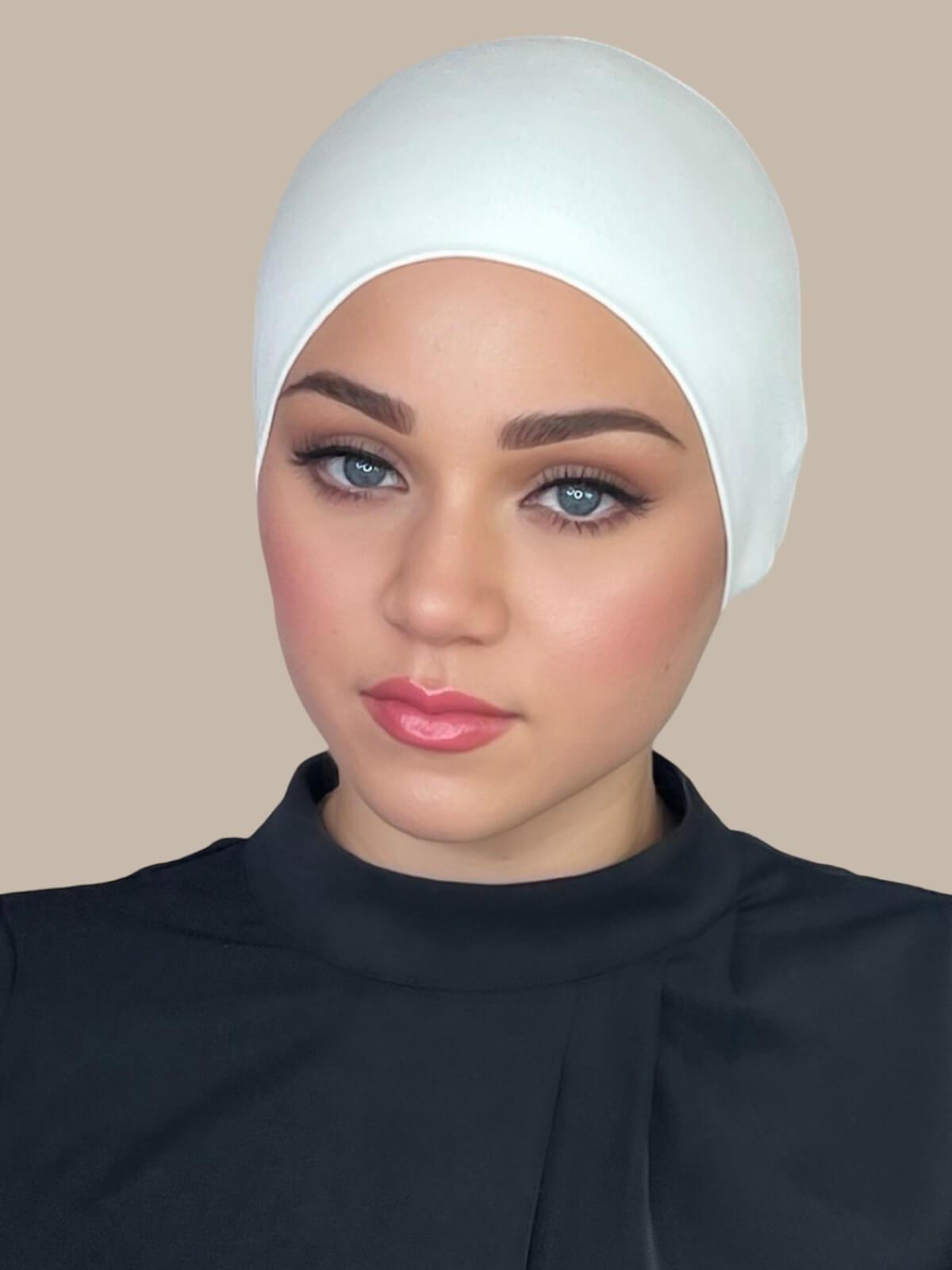 Premium Jersey Underscarf - Breathable Muslim Hijab Liner in Off White | Comfortable Head Cover for Daily Wear, Prayer & Modest Fashion
