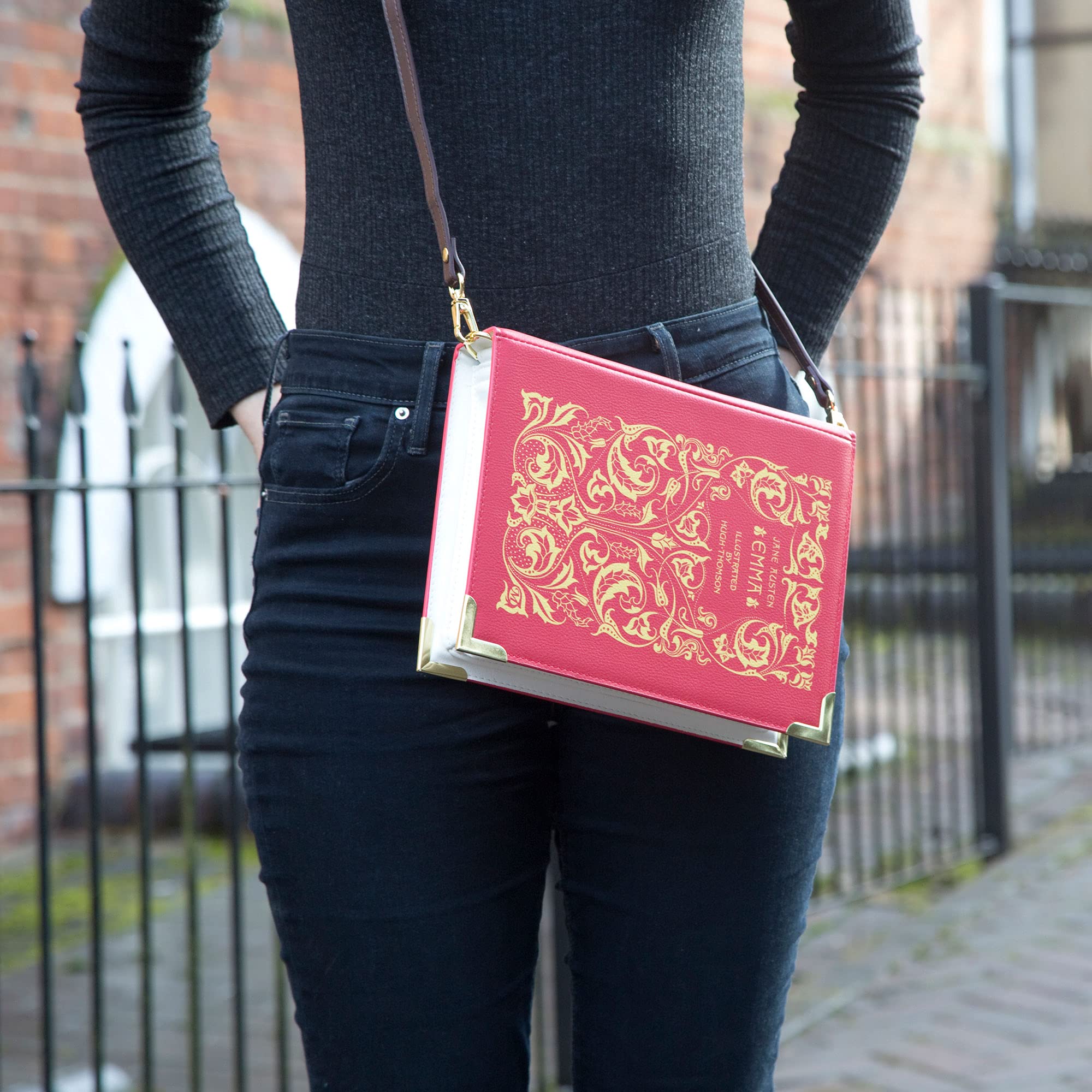 Well Read Co Vegan Leather Crossbody Purse for Women - Emma Large Book Lover Handbag - Perfect for Reading, Travel & Everyday Use