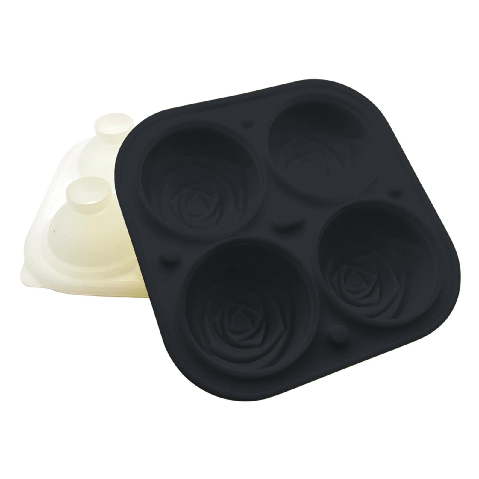 3D Rose Silicone Ice Cube Tray with Detachable Funnel Cover - Perfect for Cocktails, Wine, Whiskey & Party Drinks - BPA Free, Reusable & Easy Release Ice Molds for Home Bar, Kitchen & Entertaining
