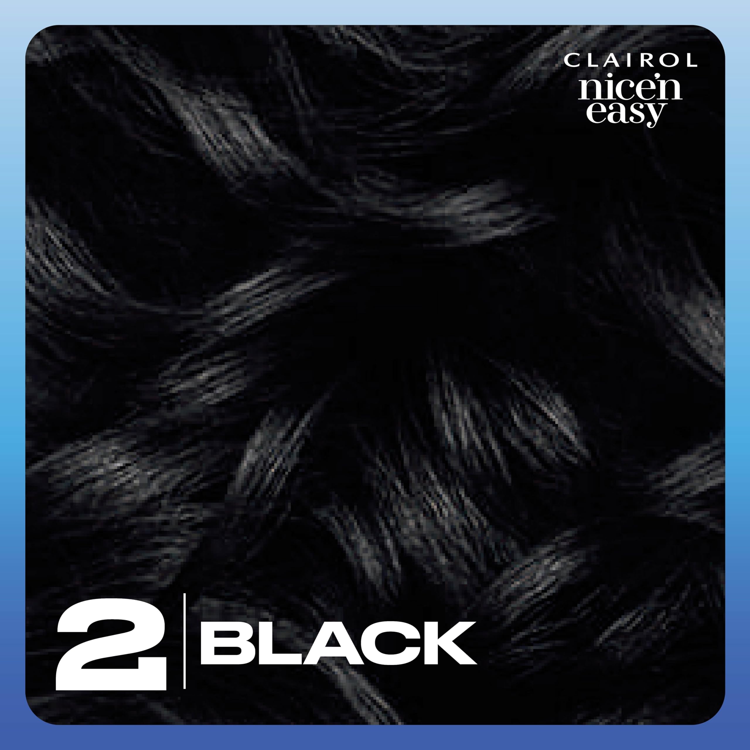 Clairol Nice'n Easy Permanent Hair Dye - 2 Black Hair Color Kit (Pack of 3) | Long-Lasting Gray Coverage & Vibrant Color for At-Home Hair Coloring