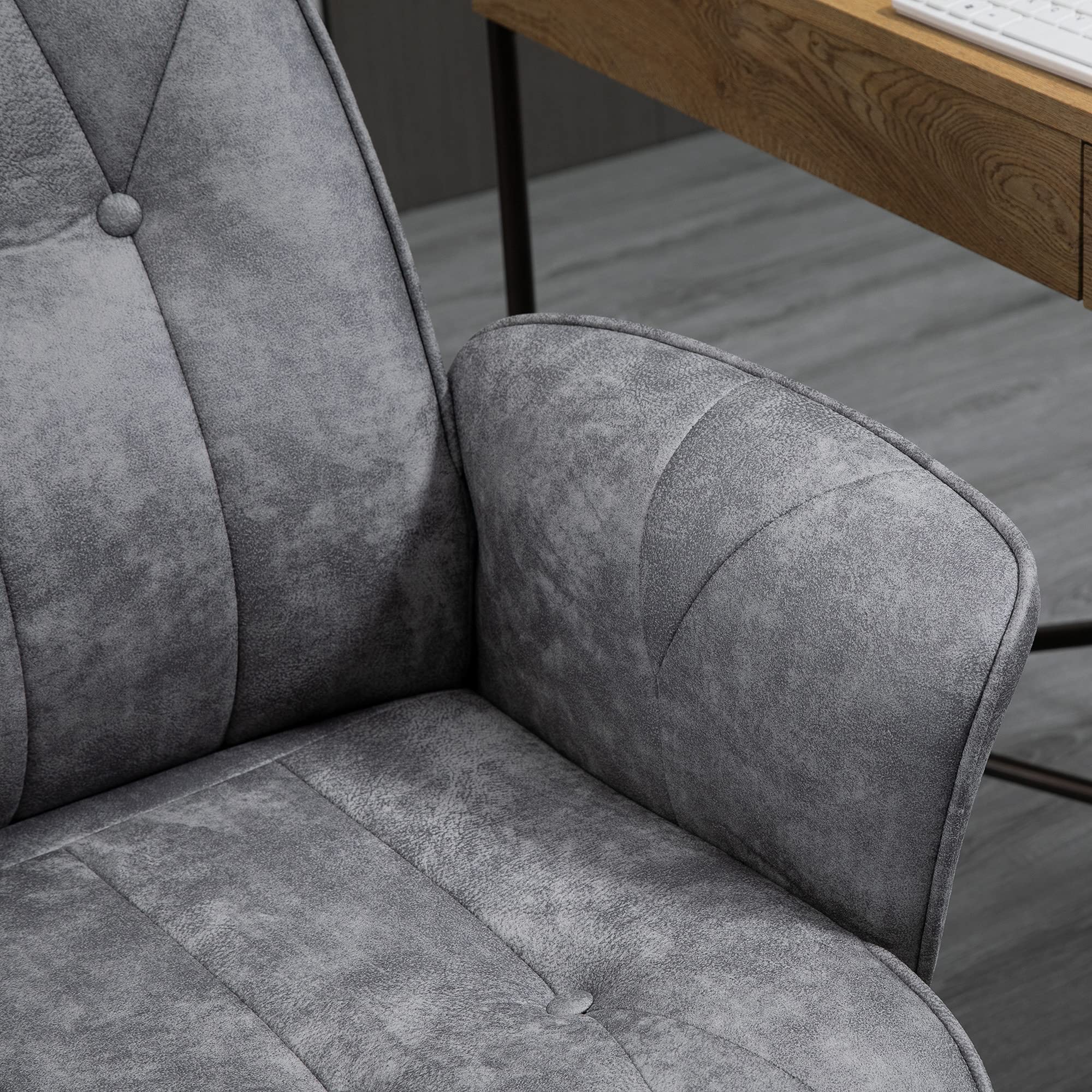 Vinsetto Microfiber Home Office Chair - Adjustable Height Ergonomic Computer Desk Chair with Swivel Wheels, Tilt Function & Padded Armrests, Light Gray - Perfect for Work, Gaming & Study in Home Office or Dorm Room