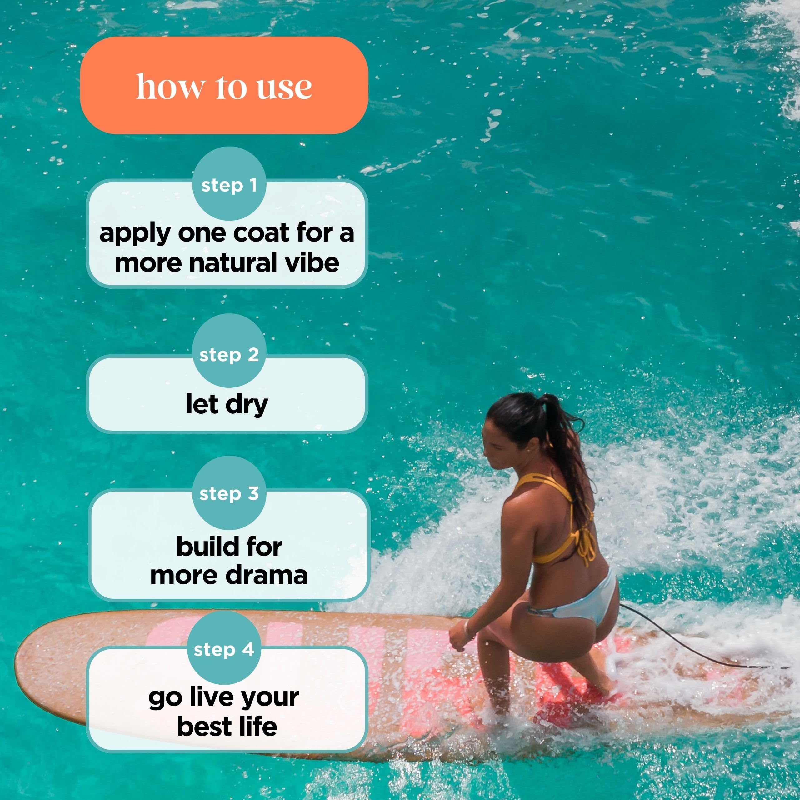 Pacifica Surf Lash Waterproof Mascara - Vegan & Cruelty-Free Eyelash Mascara with Jojoba Oil & Pectin for Long, Full Lashes | Half-Pipe Twisted Wand for Defined Volume | Perfect for Beach, Swimming & Active Lifestyles