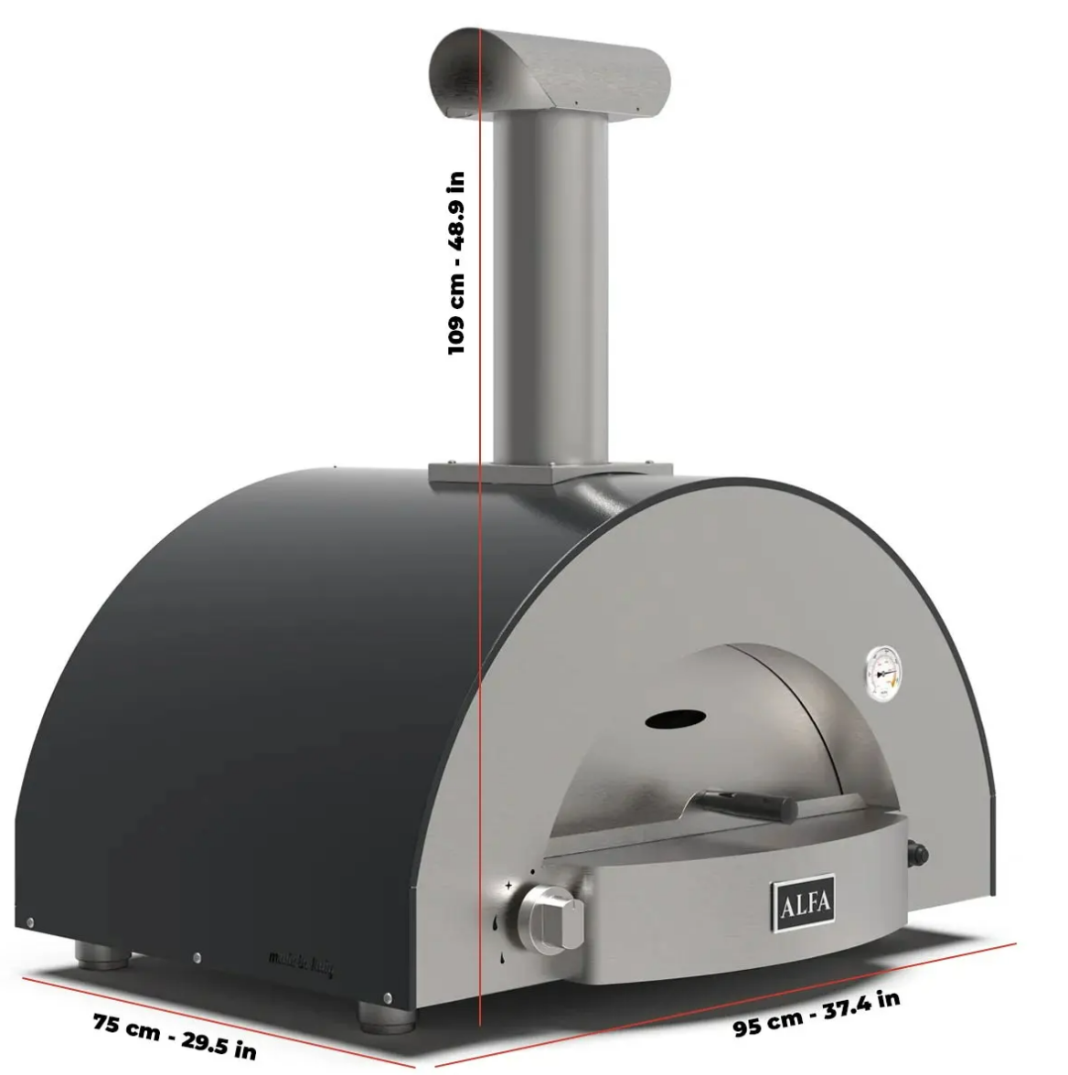 Alfa Pizza Oven Classico 2 Pizze - Outdoor Wood Fired Pizza Maker for Backyard, Garden & Patio | Perfect for Family Gatherings & Italian Cooking