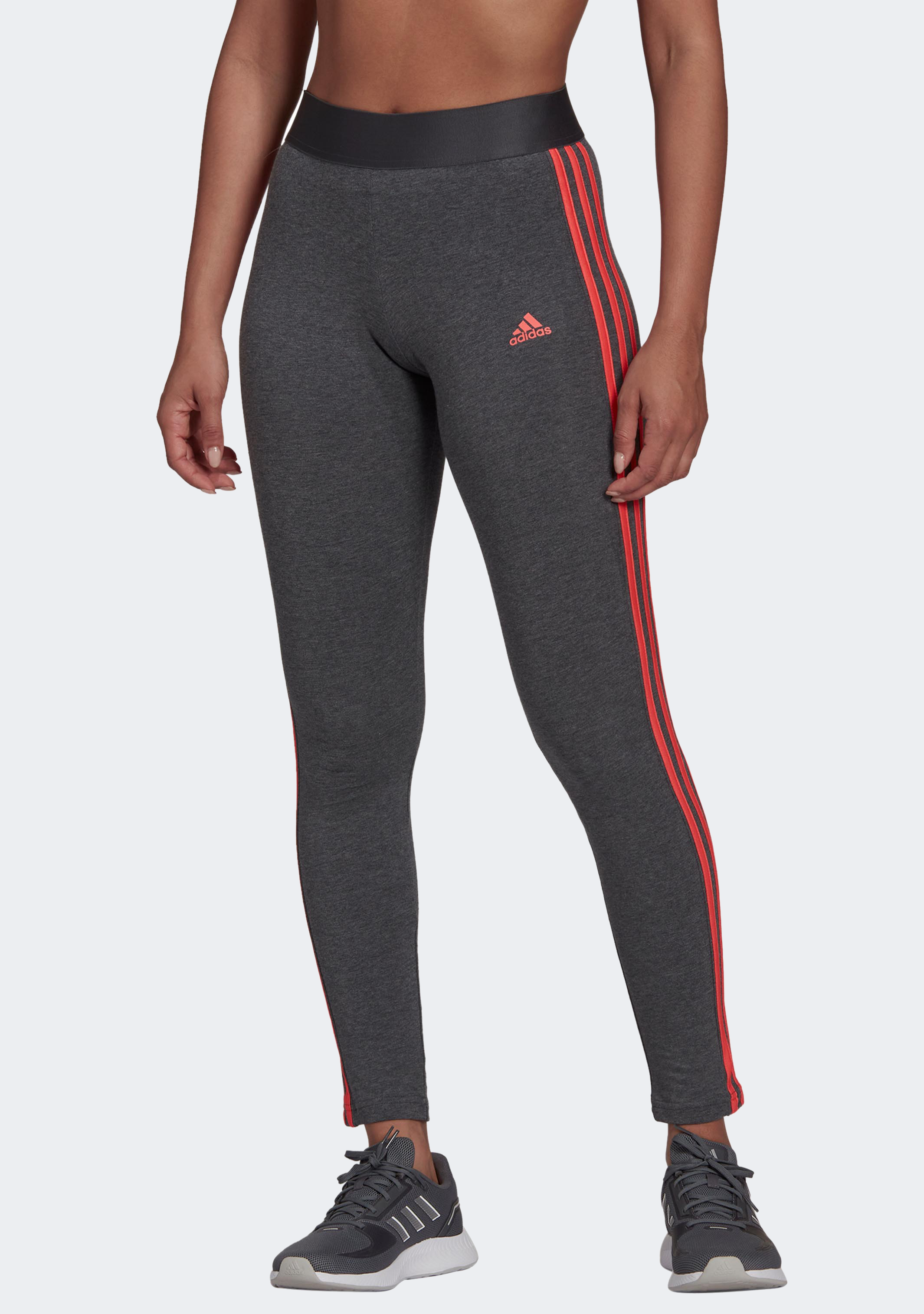 Adidas Women's 3-Stripe Leggings - High Waist Workout Yoga Running Pants for Fitness & Active Lifestyle