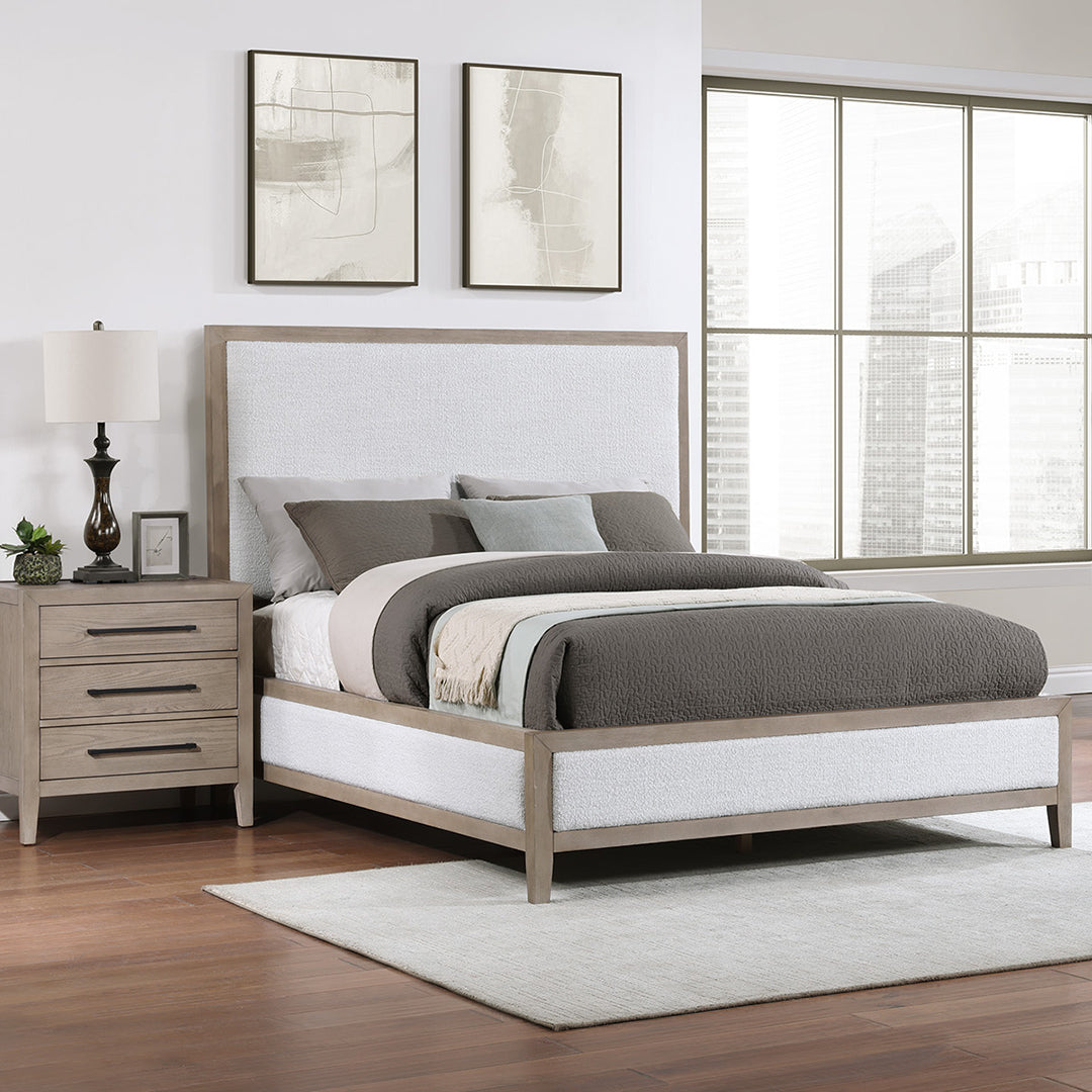 Bella Bedroom Group - Queen Size Bed Frame, Nightstand & Dresser Set - Modern Farmhouse Bedroom Furniture for Home Decor & Comfort