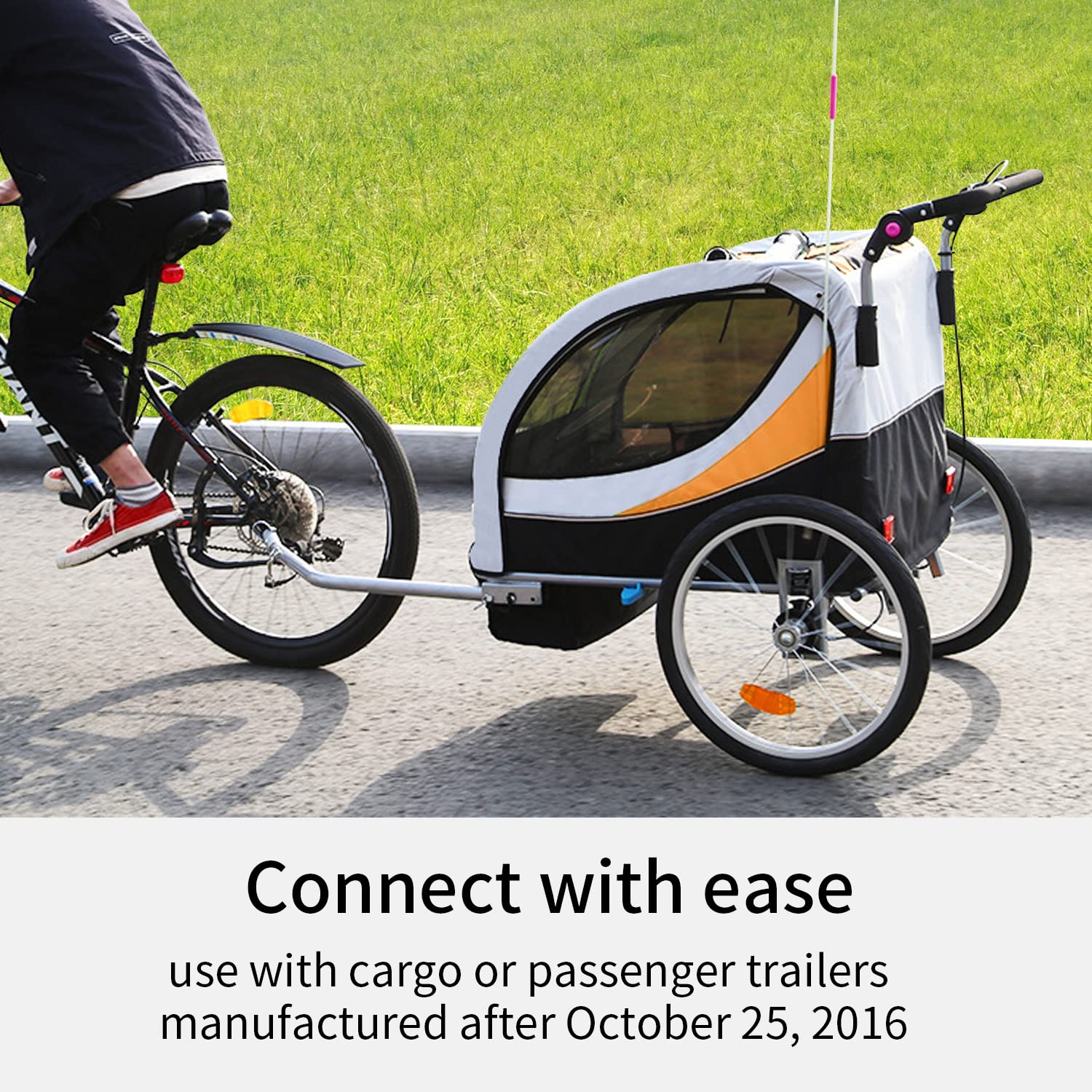 MOSHAY Upgraded Bike Bicycle Trailer Coupler Attachment - Angled Elbow Adapter for Instep & Schwinn Bike Trailers - Perfect for Family Cycling, Grocery Hauling & Outdoor Adventures