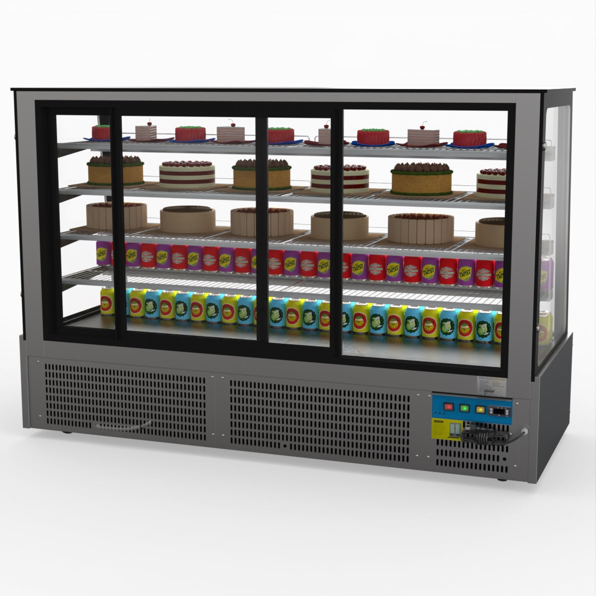 Bonvue Deluxe Chilled Display Cabinet SLP870C - Commercial Refrigerated Merchandiser for Restaurants, Cafes & Retail Stores - Perfect for Showcasing Beverages, Desserts & Perishable Goods