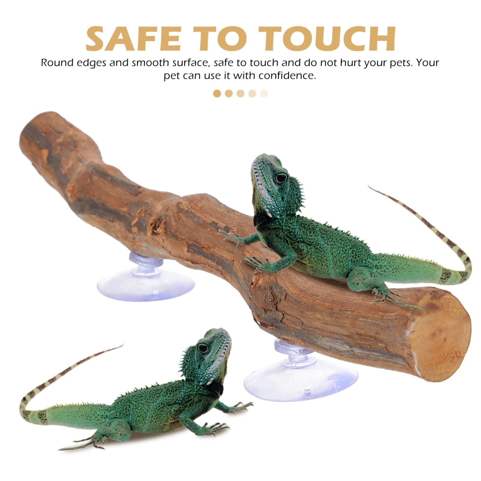 Premium Reptile Climbing Branch - Natural Terrarium Decor with Suction Cups for Lizards, Snakes & Geckos | Perfect for Habitat Enrichment & Vertical Climbing Space in Reptile Tanks