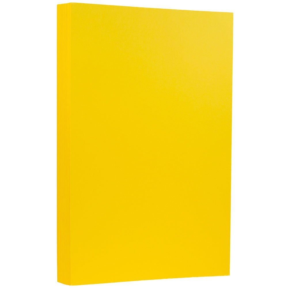 JAM PAPER Legal 65lb Cardstock - 8.5 x 14 Coverstock - 176 GSM - Yellow Recycled Paper - 50 Sheets per Pack - Perfect for Business Cards, Invitations & Craft Projects