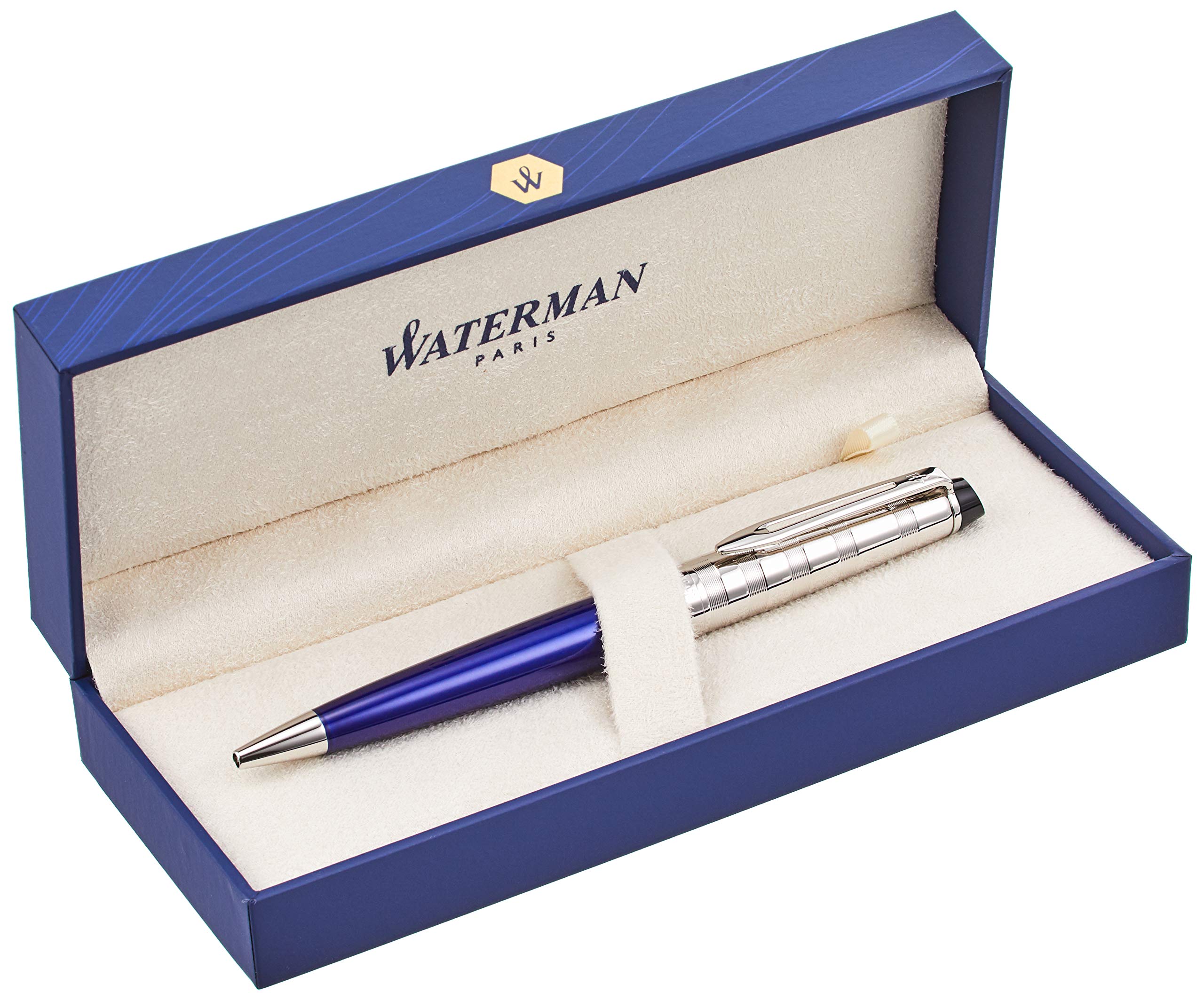 Waterman Expert Deluxe Dark Blue Ballpoint Pen - Oil-Based Ink, Smooth Writing, Professional Office & Business Gift (CT2093767) | Ideal for Signing Documents, Note-Taking & Executive Use