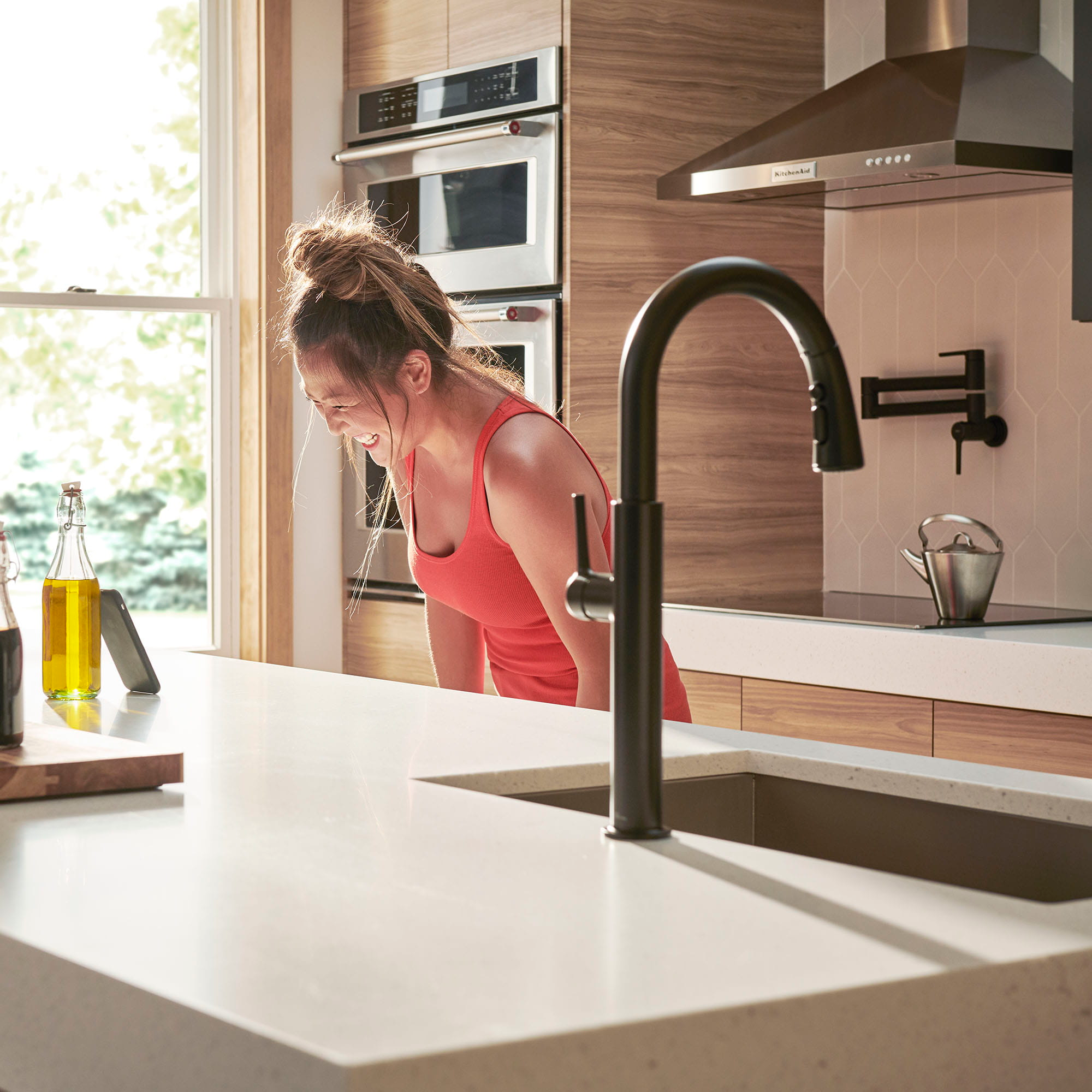 American Standard Studio S Wall Mount Pot Filler Kitchen Faucet - Brushed Nickel, High Arc Design for Easy Pot Filling, Perfect for Home Chefs and Busy Kitchens