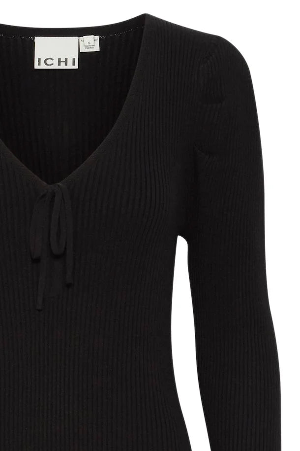 Brese Knit Midi Dress for Women - Elegant Black Stretchy Bodycon Dress for Casual Wear, Date Night & Office Outfits