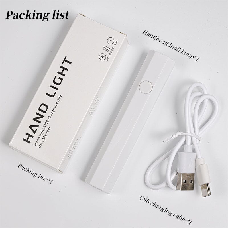 Professional 3W White Hexagon LED Nail Lamp for Gel Polish Curing - Portable Handheld UV Light for At-Home & Salon Manicures, Perfect for DIY Nail Art and Professional Nail Techs