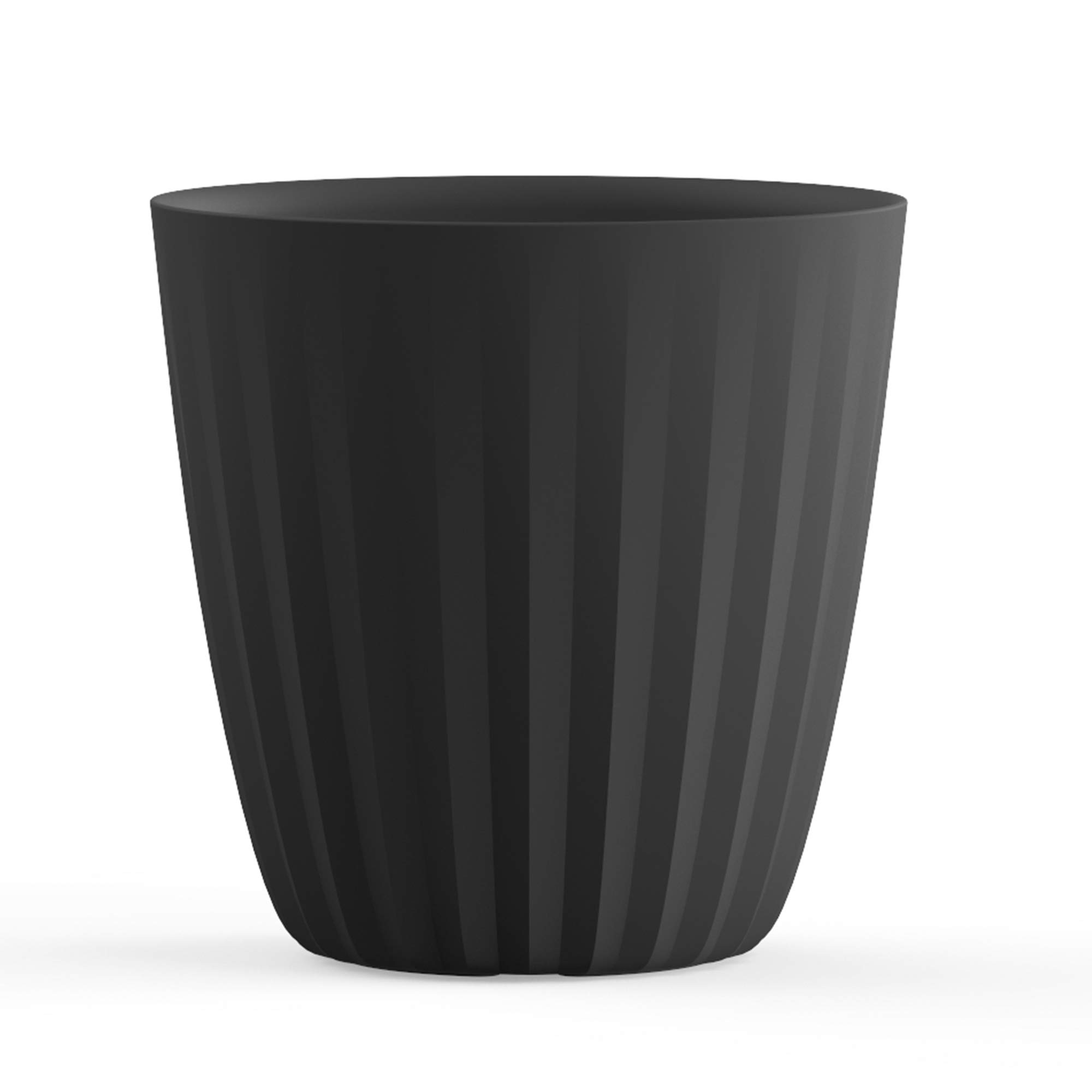 Crescent Garden Pleat Planter - Large 27-Inch Outdoor Flower Pot for Patio, Garden & Balcony | Durable Caviar Black Planter for Plants & Flowers | Perfect for Home Decor & Landscaping