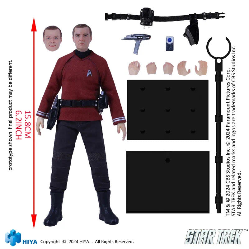HIYA 16CM 1/12 Scale Star Trek 2009 Scotty Action Figure - Highly Detailed Collectible Toy for Display & Play | Perfect for Sci-Fi Fans & Model Collectors