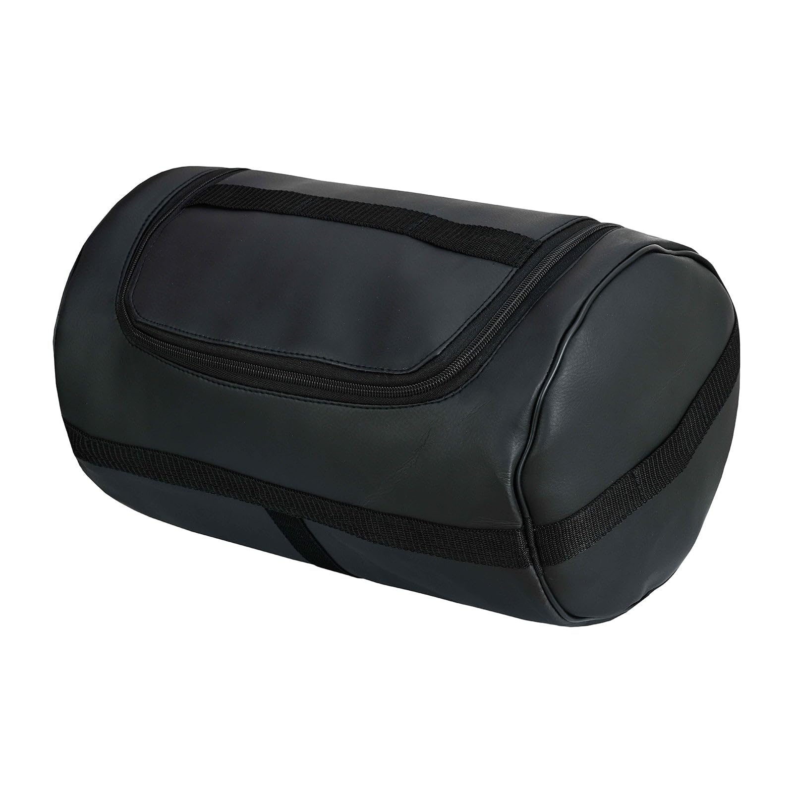 Expandable Black Leather Motorcycle Sissy Bar Bag - Waterproof & Weather Resistant Luggage with Secure Mounting Straps & Multiple Storage Pockets - Perfect for Harley, Cruiser & Touring Bikes (Ideal for Road Trips & Daily Commutes)