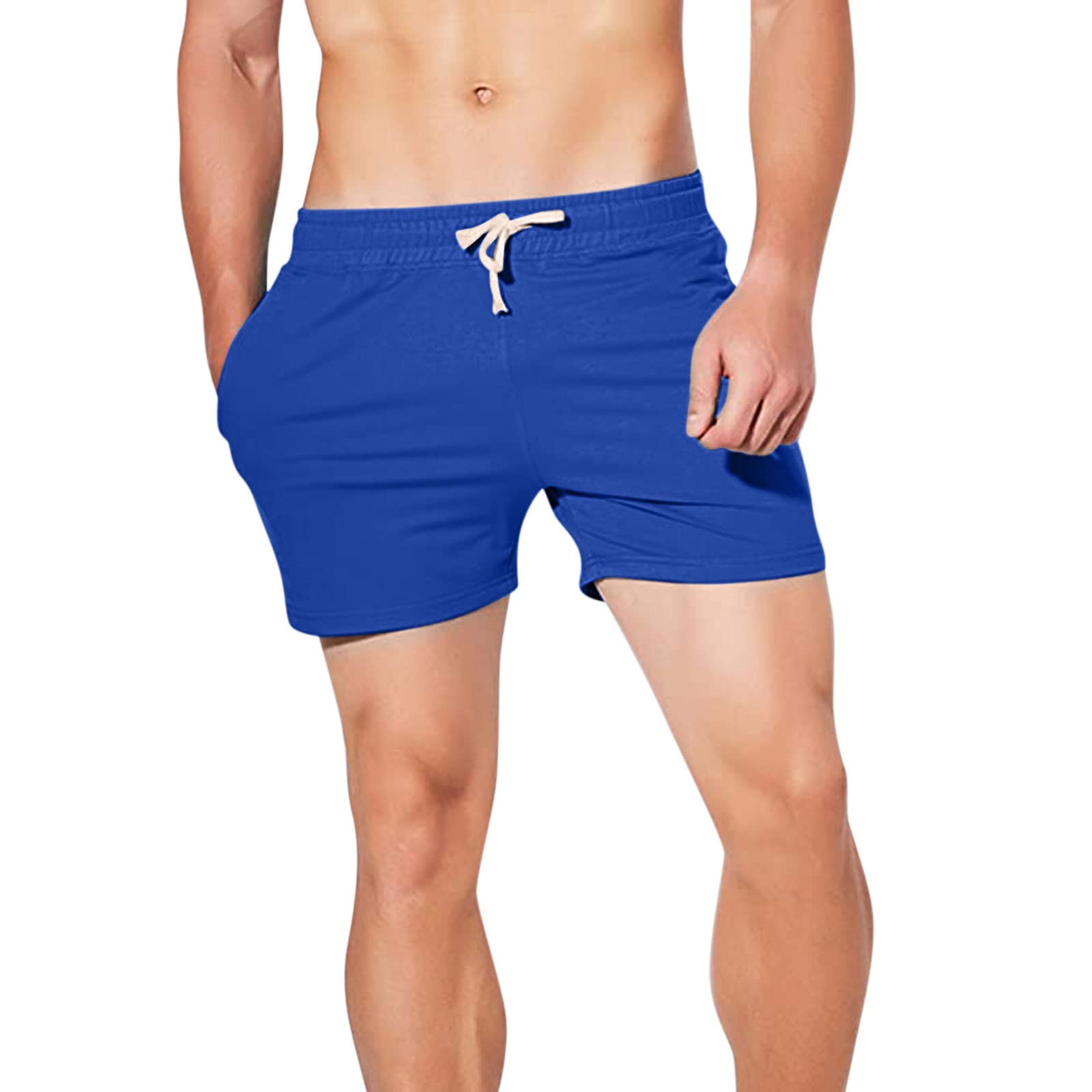 Vickyleb Men's Casual Summer Sweatpants - Solid Color Trendy Fitness Running Shorts for Youth | Gym, Workout & Lounge Wear