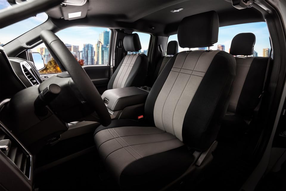 Custom Neoprene Seat Covers for GMC Sierra 1500 (2019) - Black 40/20/40 Bench with Console Opening | Durable, Water-Resistant & Perfect for Work Trucks, Off-Roading & Daily Commutes