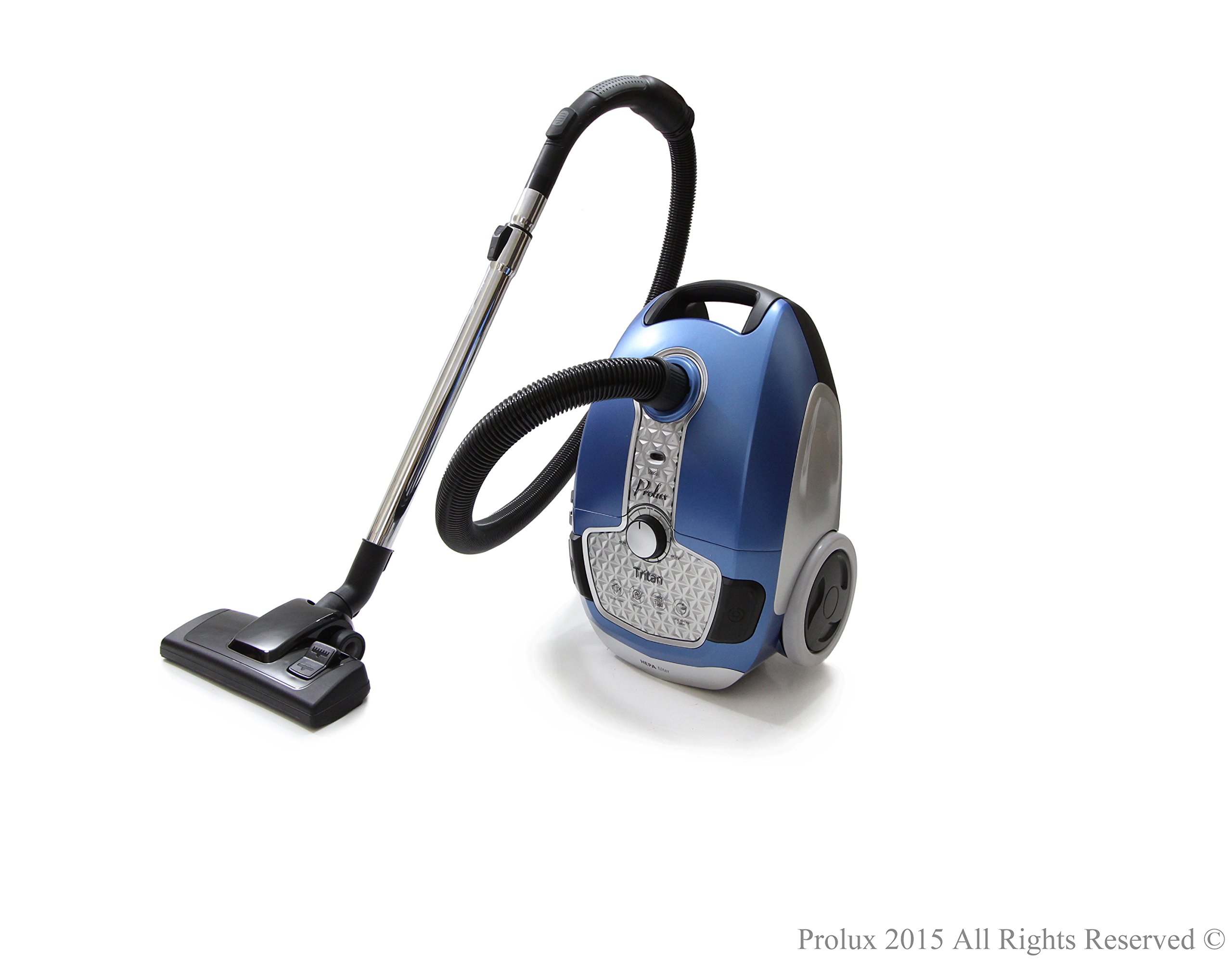 Prolux Tritan Blue HEPA Sealed Canister Vacuum - 12 Amp Powerful Motor for Hard Floors | Ideal for Pet Hair, Hardwood & Tile Cleaning | Home & Office Use