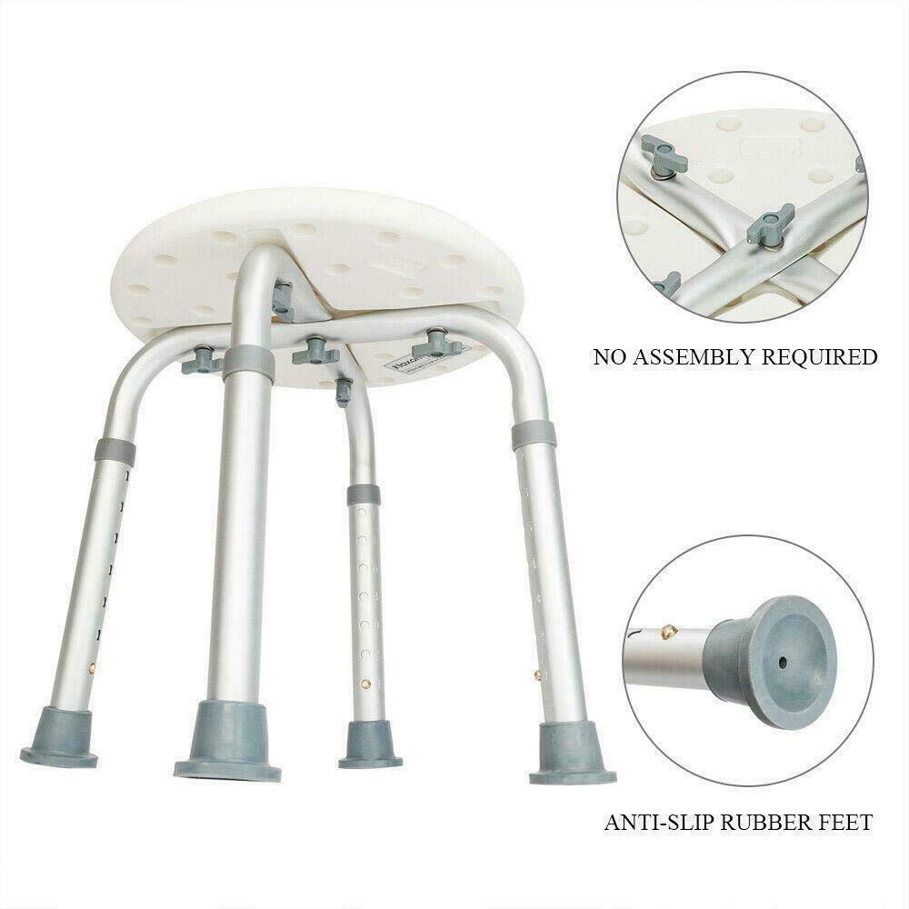 Adjustable Medical Shower Stool with Handle - Non-Slip Bath Seat for Elderly & Disabled - Perfect for Bathroom Safety and Relaxing Shower Experience