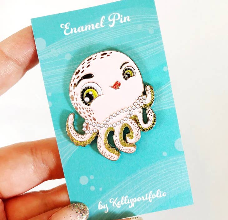 Cephalopod Soft Enamel Pin - Octopus Squid Cute Marine Life Lapel Pin for Backpacks, Hats & Jackets - Perfect for Collectors & Ocean Lovers