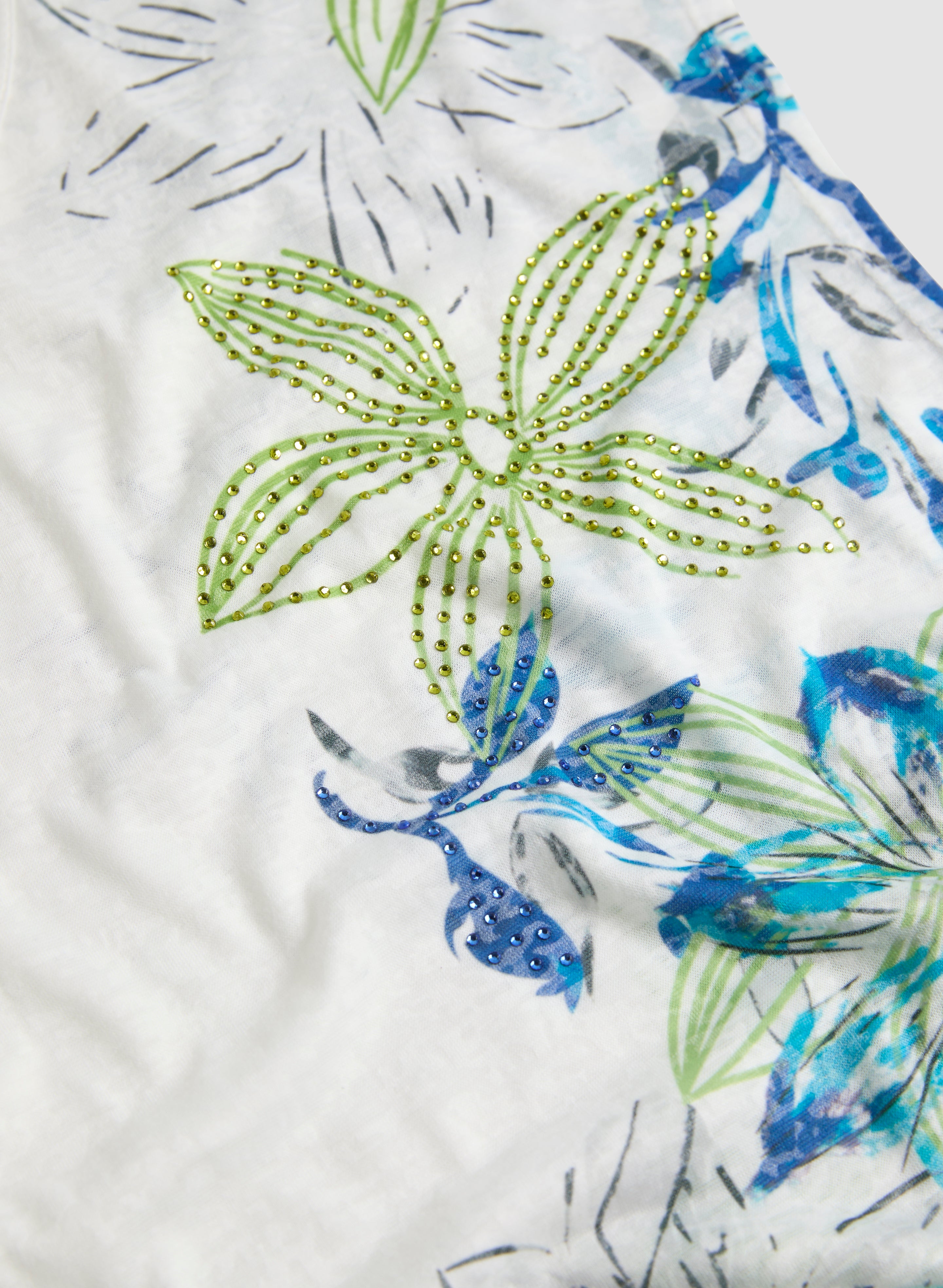 Floral Print Burnout T-Shirt for Women - Soft Vintage Style Summer Tee - Perfect for Casual Outings, Beach Days & Boho Fashion