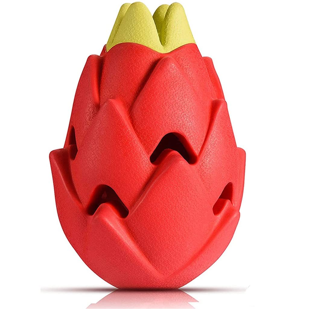 Dragon Fruit Shaped Dog Chew Toy - Interactive Puppy Chewing Toy for Small & Medium Dogs (Red, 8.5 x 12.8cm) - Perfect for Teething, Boredom Relief & Playtime