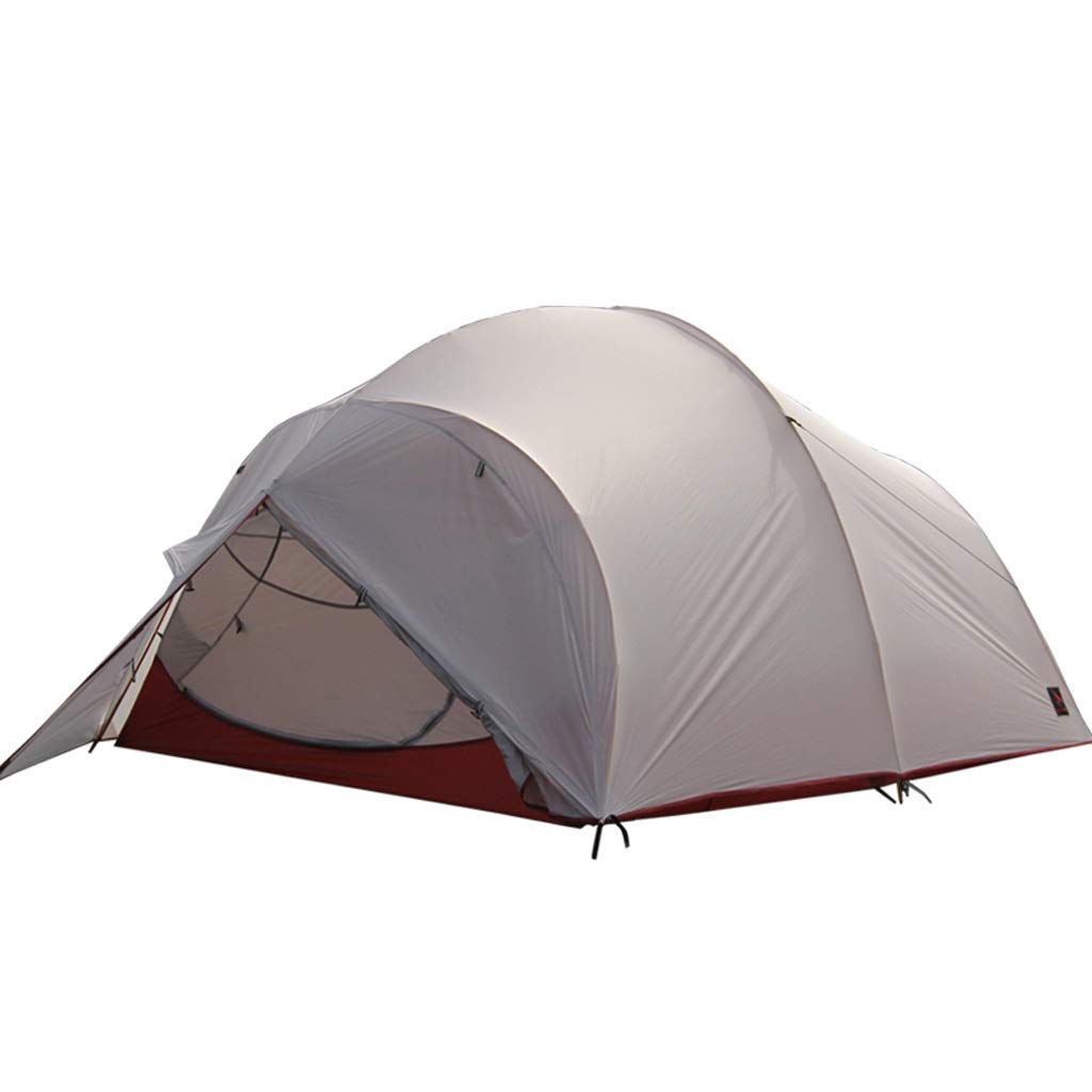 4 Person Waterproof Camping Tent - Easy Setup Double Layer 3 Season Tunnel Tent for Family Hiking, Cycling & Outdoor Adventures | Lightweight & Durable | Perfect for Backpacking, Beach Trips & Festivals (White)