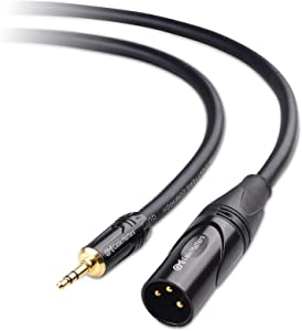 Premium 3.5mm to XLR Cable 3ft - Male to Male Audio Cable (1/8 Inch to XLR, XLR to 3.5mm) for Microphones, Mixers & Studio Equipment - Perfect for Professional Recording, Live Performances & Home Studios