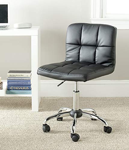 SAFAVIEH Brunner Black Modern Office Desk Chair - Ergonomic Computer Chair for Home & Office Workspace, Gaming, Study, and Conference Room
