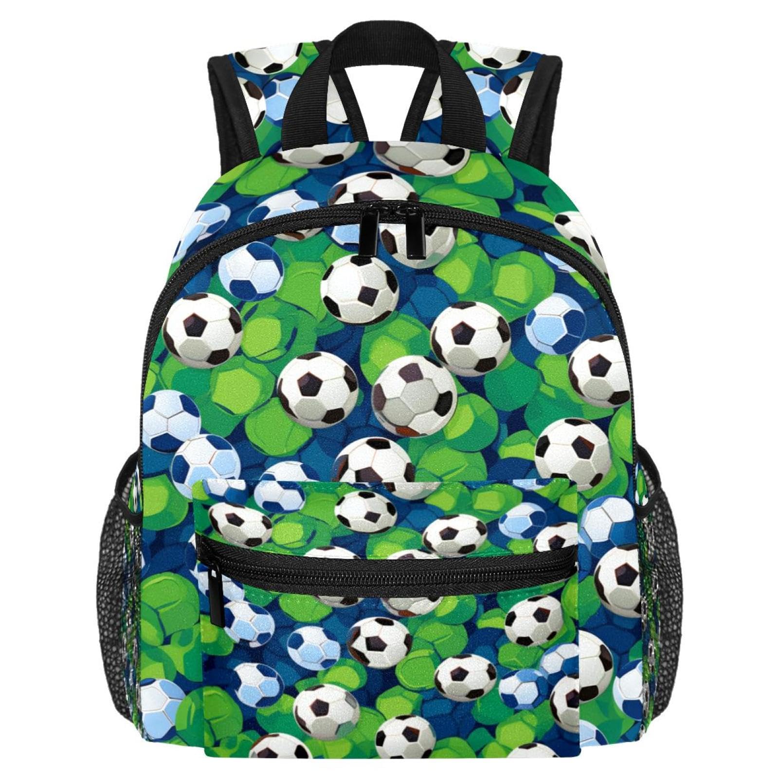 Lightweight Travel Backpack - Small Carry On Backpack with Football Soccer Ball Floral Design for Women & Men - Perfect for Airplane, School, Hiking & Sports