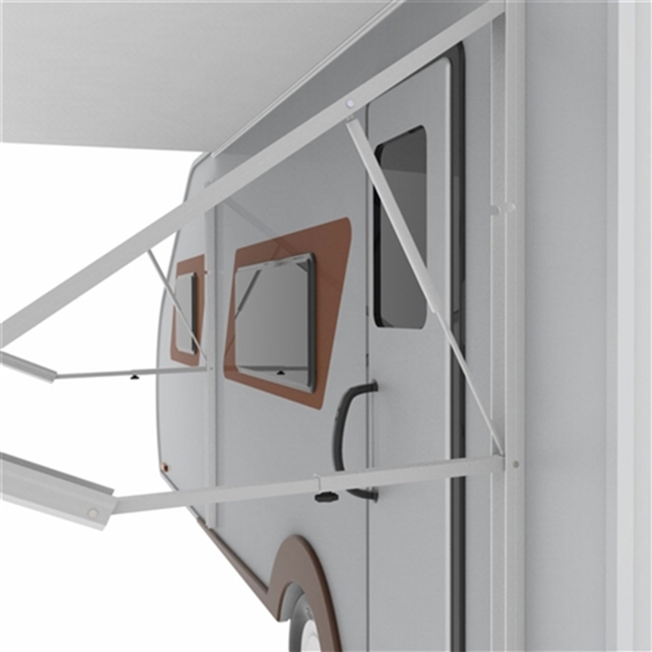 Aleko 8x8 Feet Motorized Retractable RV Awning - Burgundy Fade - Perfect for Outdoor Camping & RV Travel