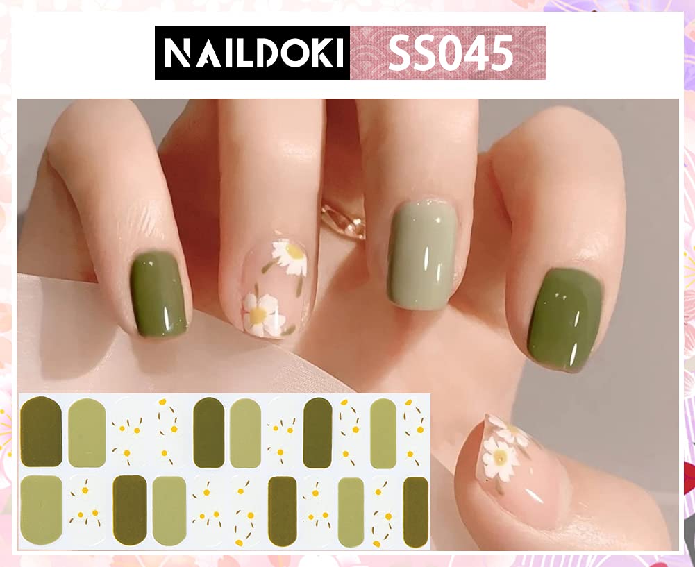 NAILDOKI 3D Nail Stickers - Self-Adhesive Nail Art Decals for Women & Girls | Beautiful Fashion Nail Wraps for Parties, Weddings & Everyday Wear