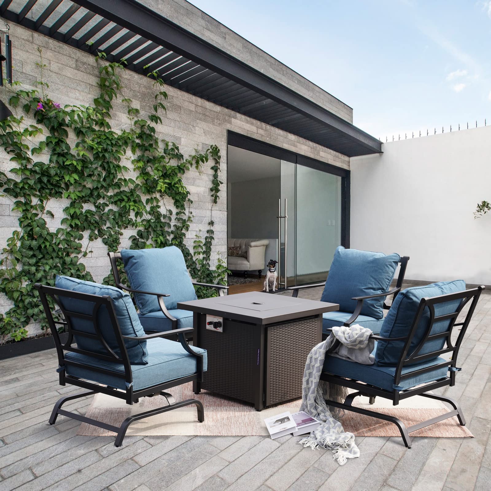Premium 2-Piece Outdoor Patio Chair Set with Thick Peacock Cushions - Weather-Resistant Wicker Garden Furniture for Backyard, Poolside & Lawn Relaxation | Perfect for Outdoor Entertaining, Lounging & Summer BBQs | Ideal for Patio, Deck, Garden & Outdoor Living Spaces