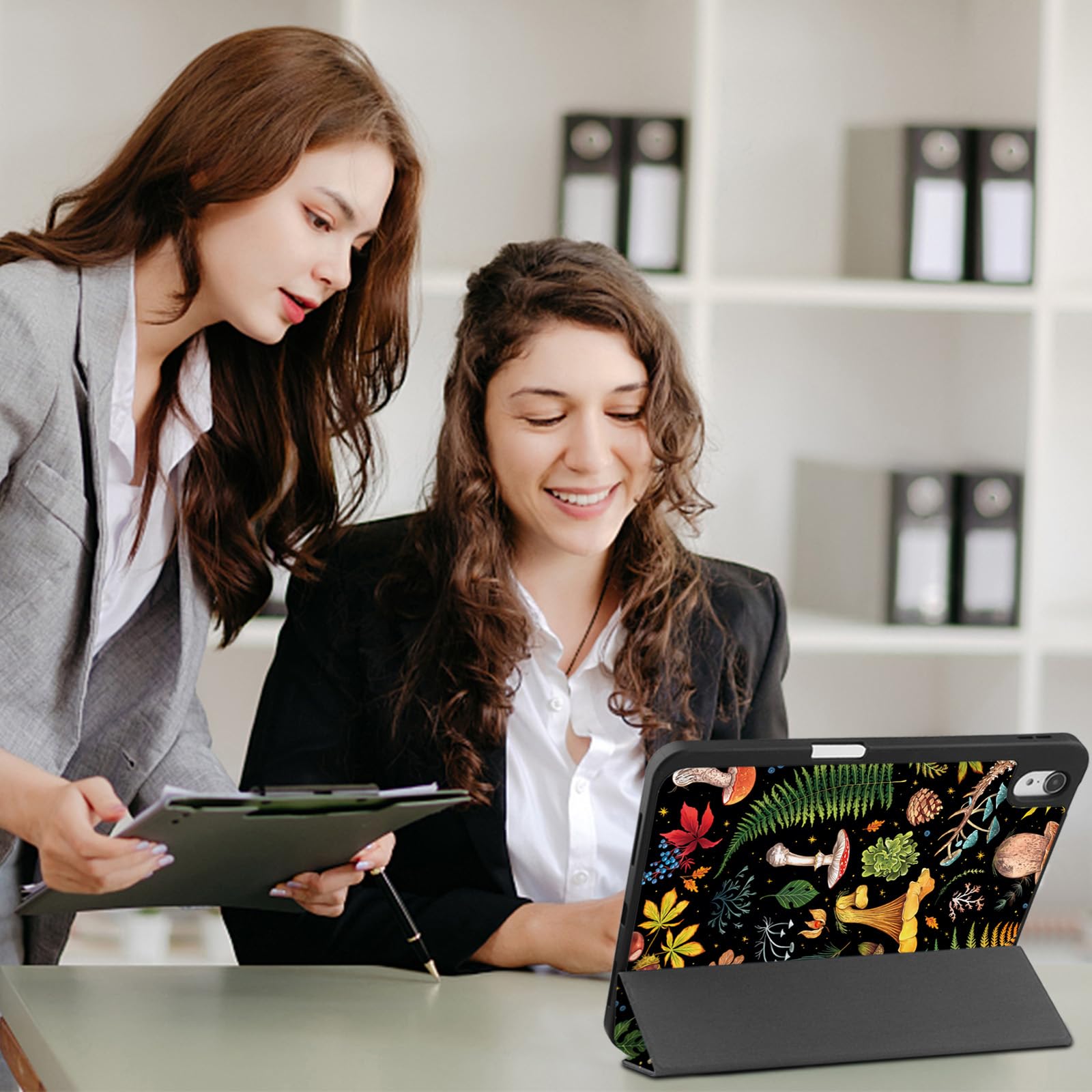 Premium iPad Air Case 11 Inch (M3 2025, M2 2024) & 10.9 Inch (5th/4th Gen 2022/2020) - Cute Mushroom Design TPU Back Cover with Pencil Holder & Auto Sleep/Wake | Perfect for Women, Girls, Students & Office Use