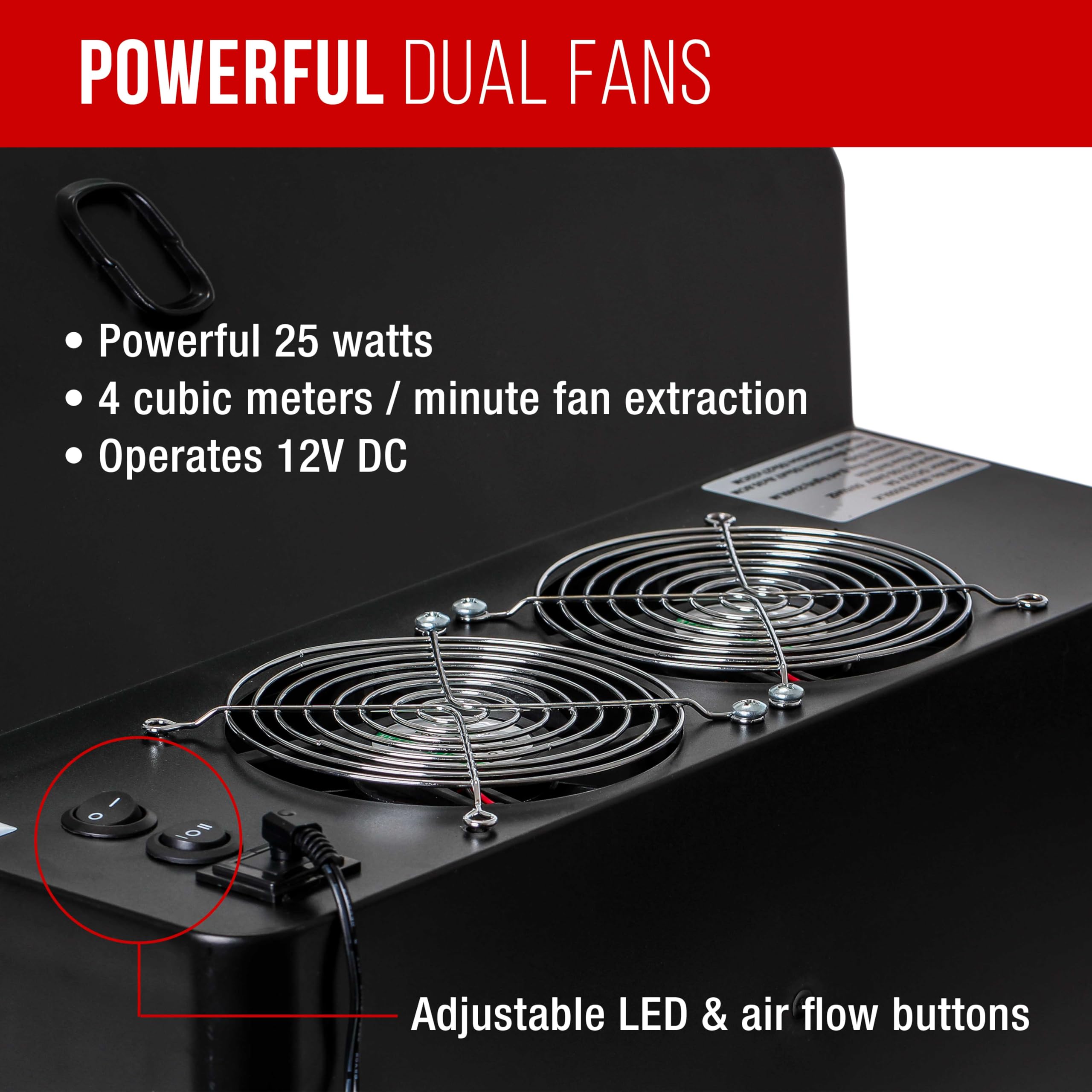 Professional Dual Fan Portable Airbrush Spray Booth with LED Lights - 22.25