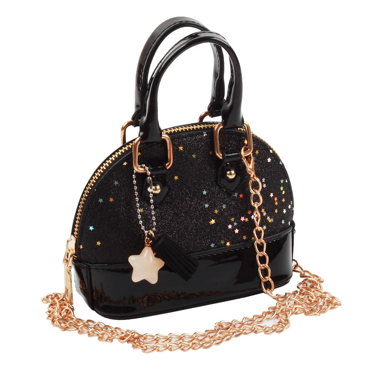 HOOLCHEAN Toddler Girls' Mini Sequins Handbag - Shell Shape Crossbody Purse with Pendant for Little Princess | Random Colors | Perfect for Birthday Gifts, Dress-Up Play & Special Occasions