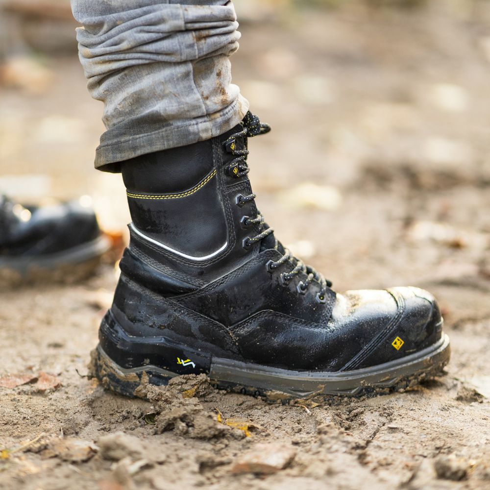 Terra Gantry Men's 8 Composite Toe Work Boots - CSA Approved Safety Shoes for Construction & Industrial Work - Black (TR0A4NRQBLK) | Slip Resistant & Comfortable for Warehouse, Factory & Outdoor Jobs