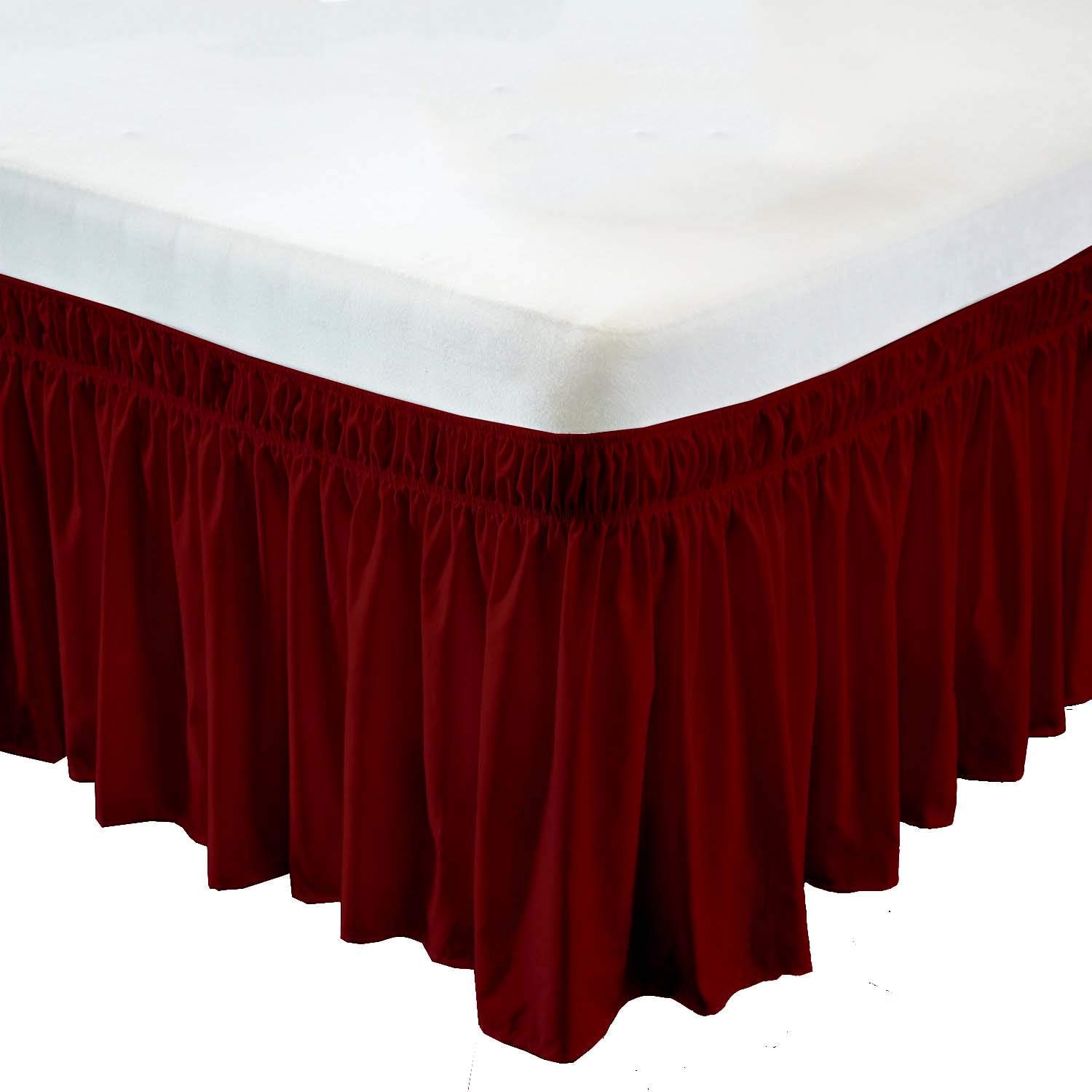 Luxury 8-Piece Burgundy Comforter Set - 100% Silky Satin, 500 GSM, Twin/Twin XL - Hotel Quality Bedding for Ultimate Comfort | Perfect for Guest Rooms, Dorms & Cozy Bedrooms