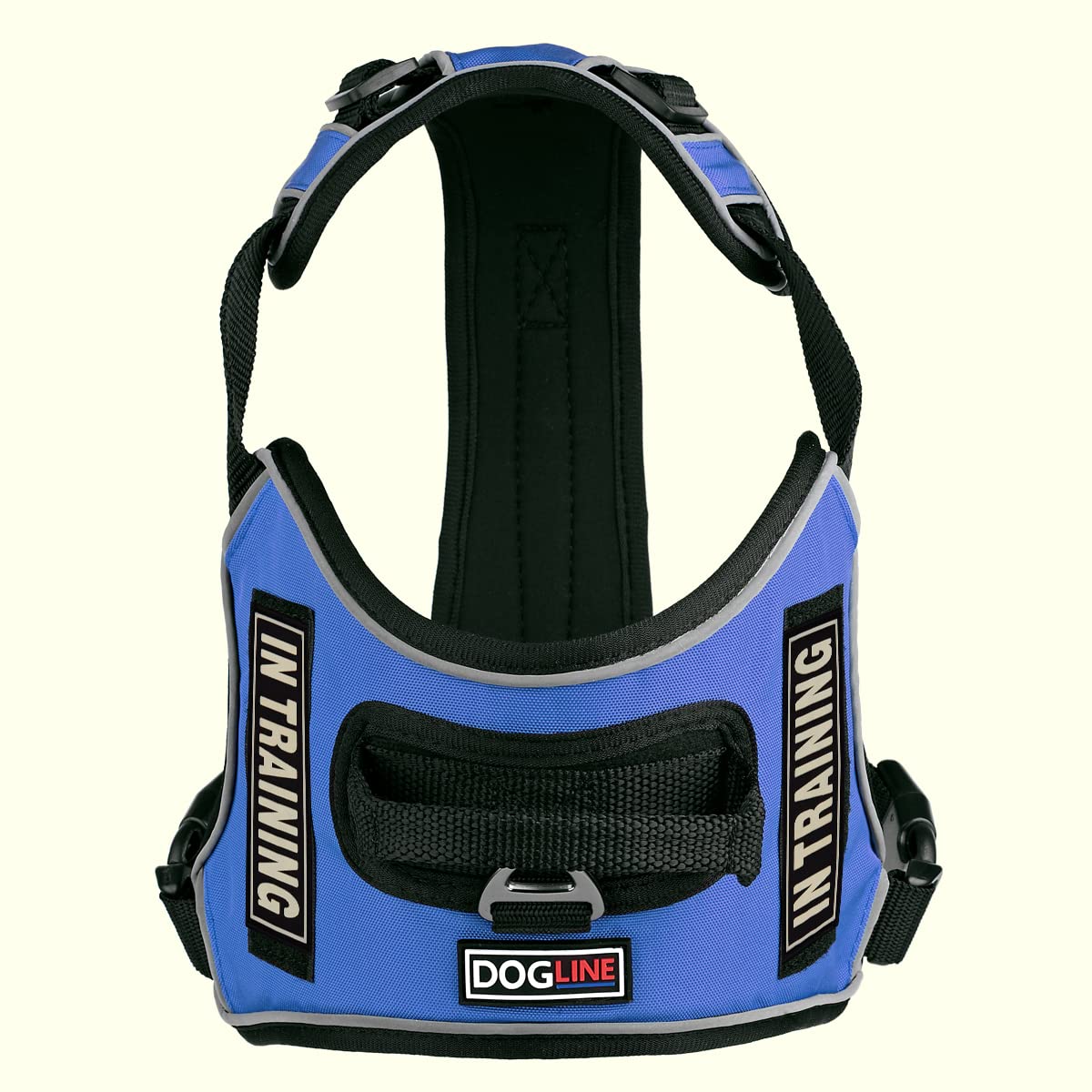 No-Pull Dog Harness with Reflective Patches & Quick Release Buckles - Soft Comfortable Training Vest with 3D Rubber & Handle (18-22 inches, Blue) - Perfect for Walking, Running & Outdoor Adventures with Your Dog