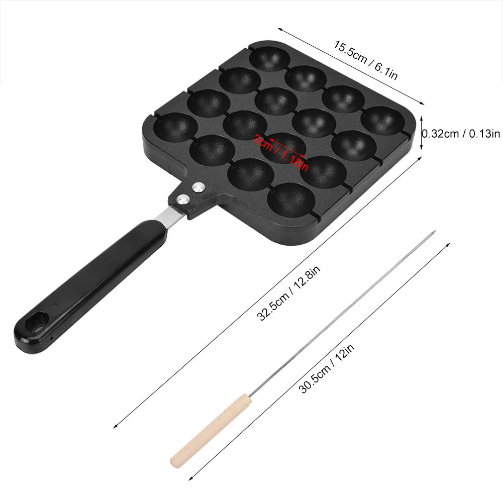 Non-Stick Takoyaki Grill Pan - 16-Grid Japanese Octopus Ball Maker for Electric Oven & Gas Stove - Perfect for Home Cooking, Party Snacks & Japanese Cuisine Lovers