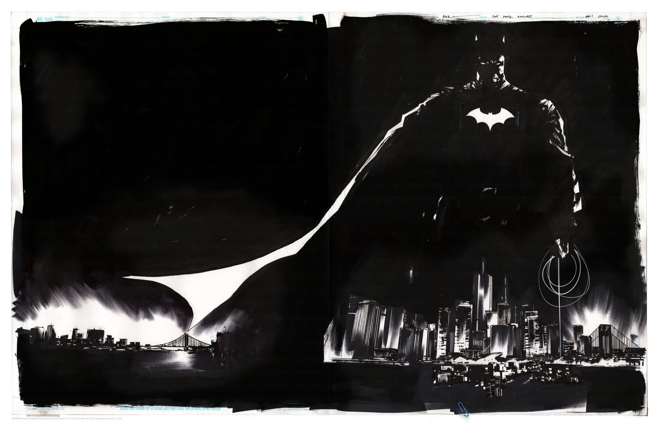 Batman: One Dark Knight Original Art Variant Poster - Limited Edition DC Comics Collectible for Home Theater & Man Cave Decor