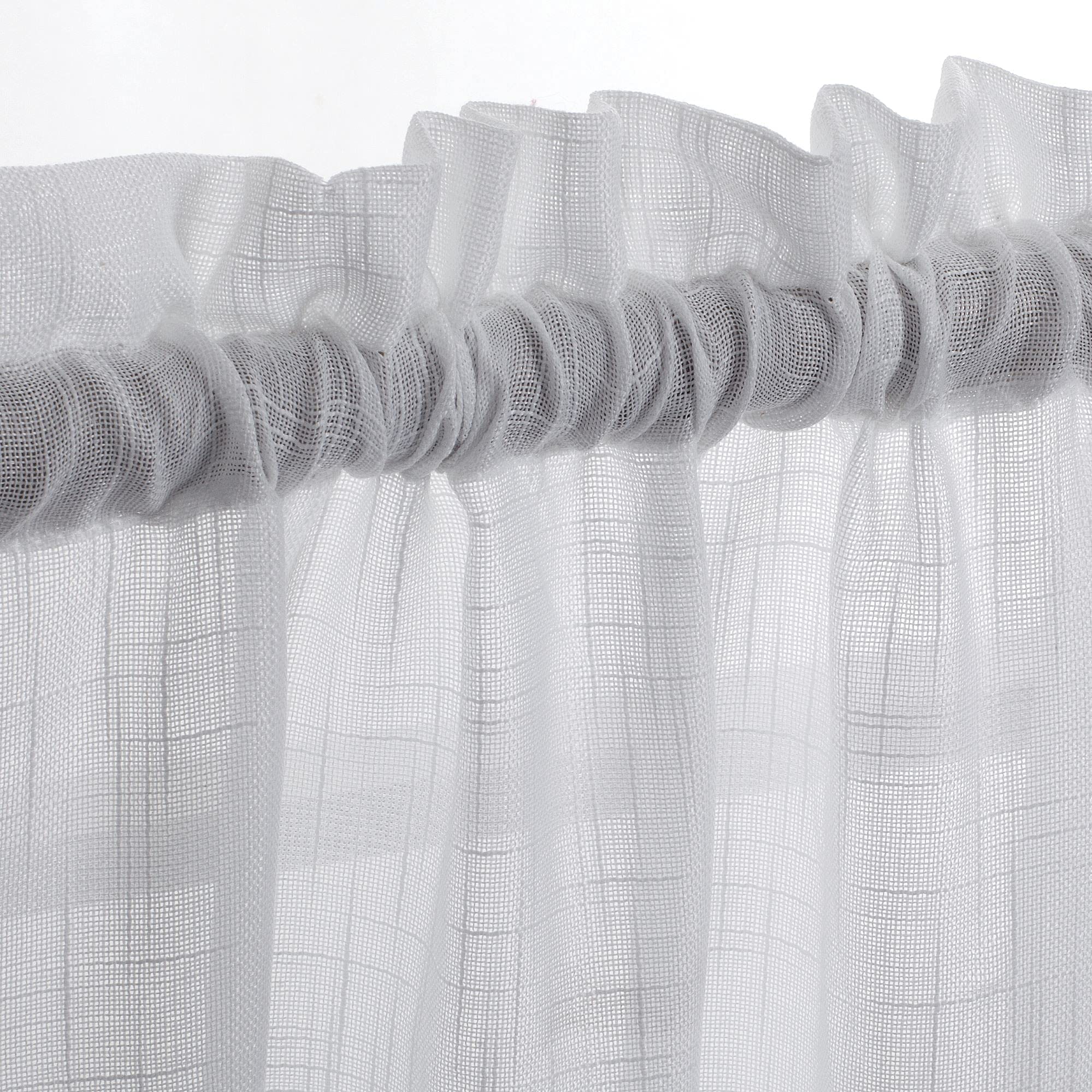 Diamond Home Linens 36 Inch Semi Sheer Kitchen Curtains - White Tier Window Treatment for Kitchen, Bathroom, or Small Windows, Perfect for Modern and Cozy Spaces