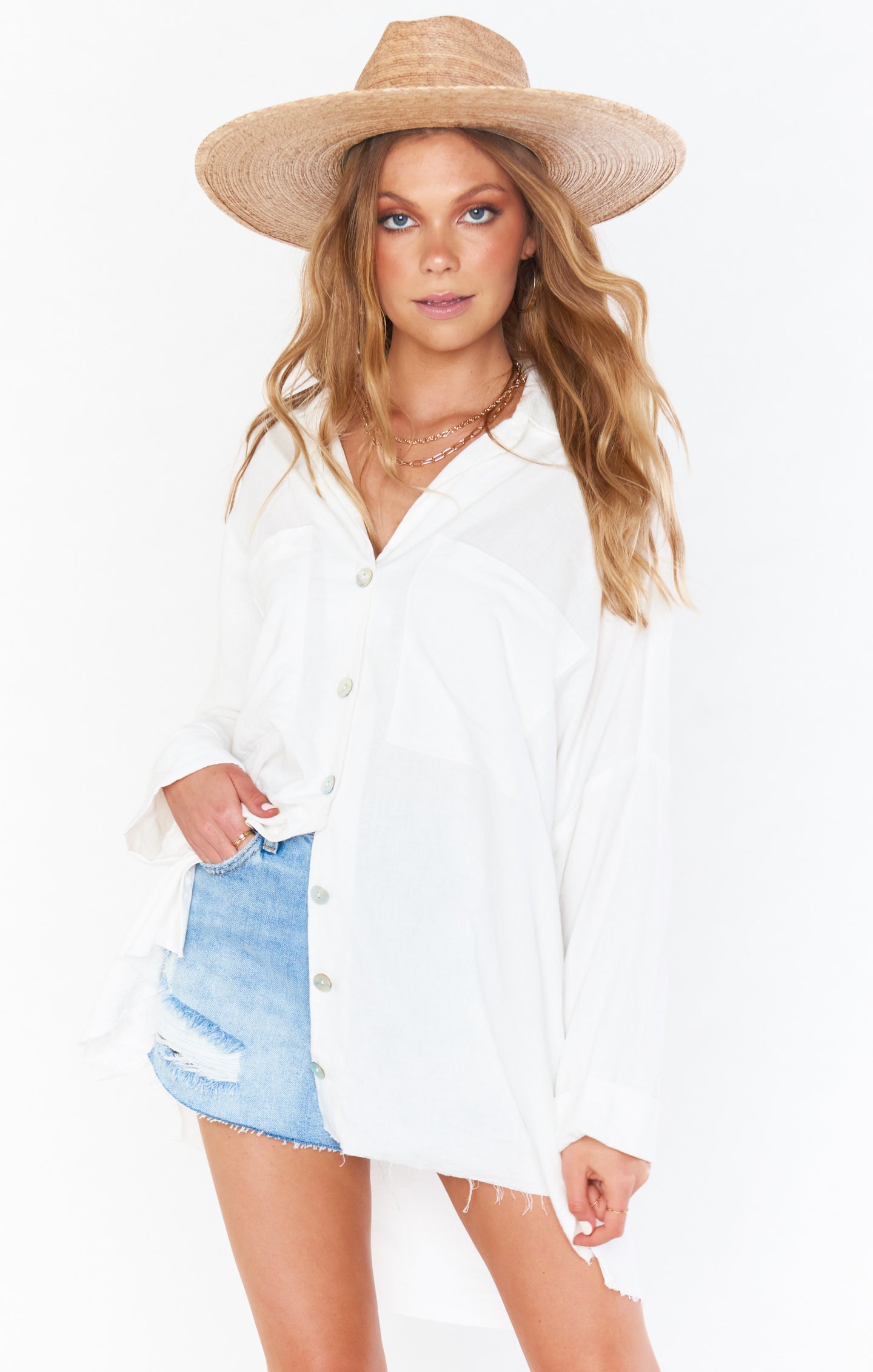 John's Classic White Linen Button Down Shirt for Men - Breathable Summer Office & Casual Wear