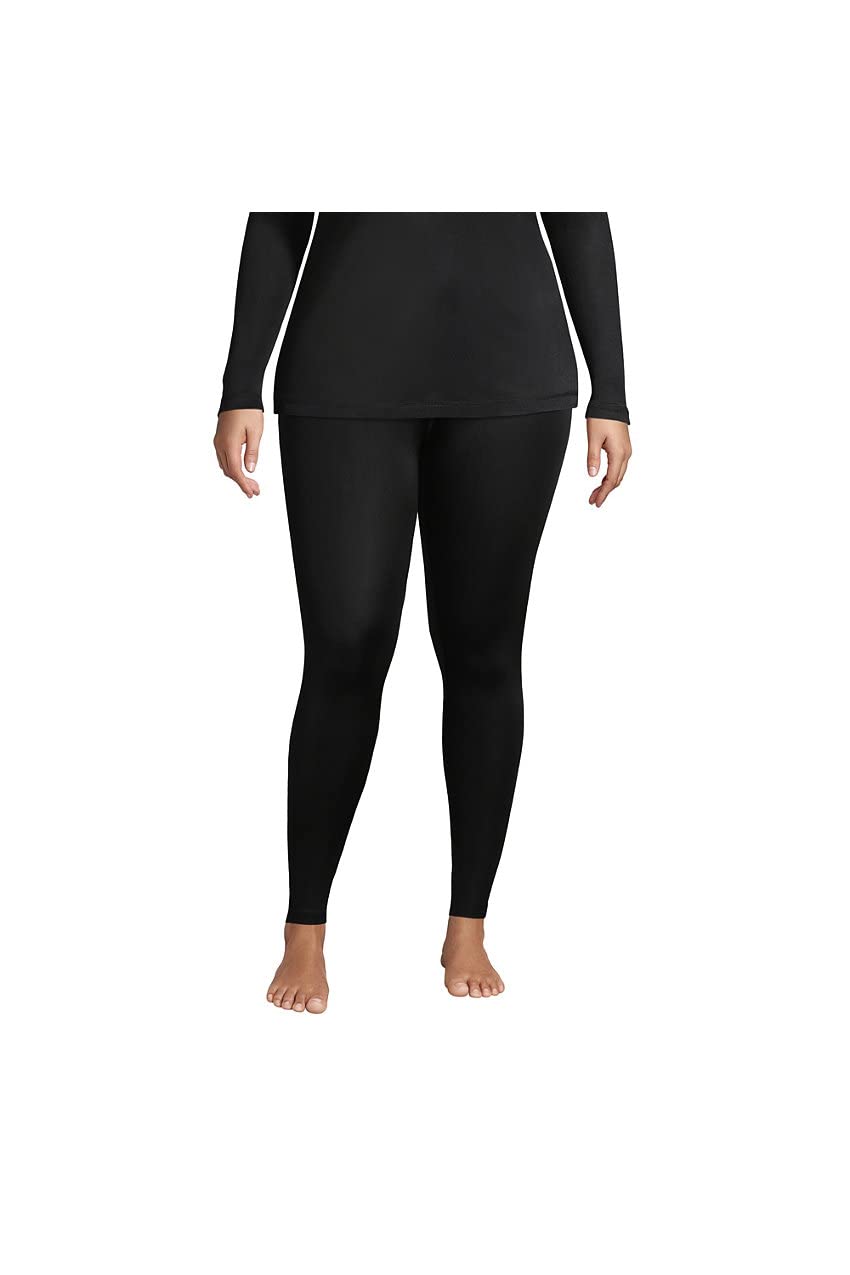 Lands' End Women's Silk Interlock Thermal Pants - Base Layer Long Underwear Leggings for Winter, Hiking & Cold Weather Activities