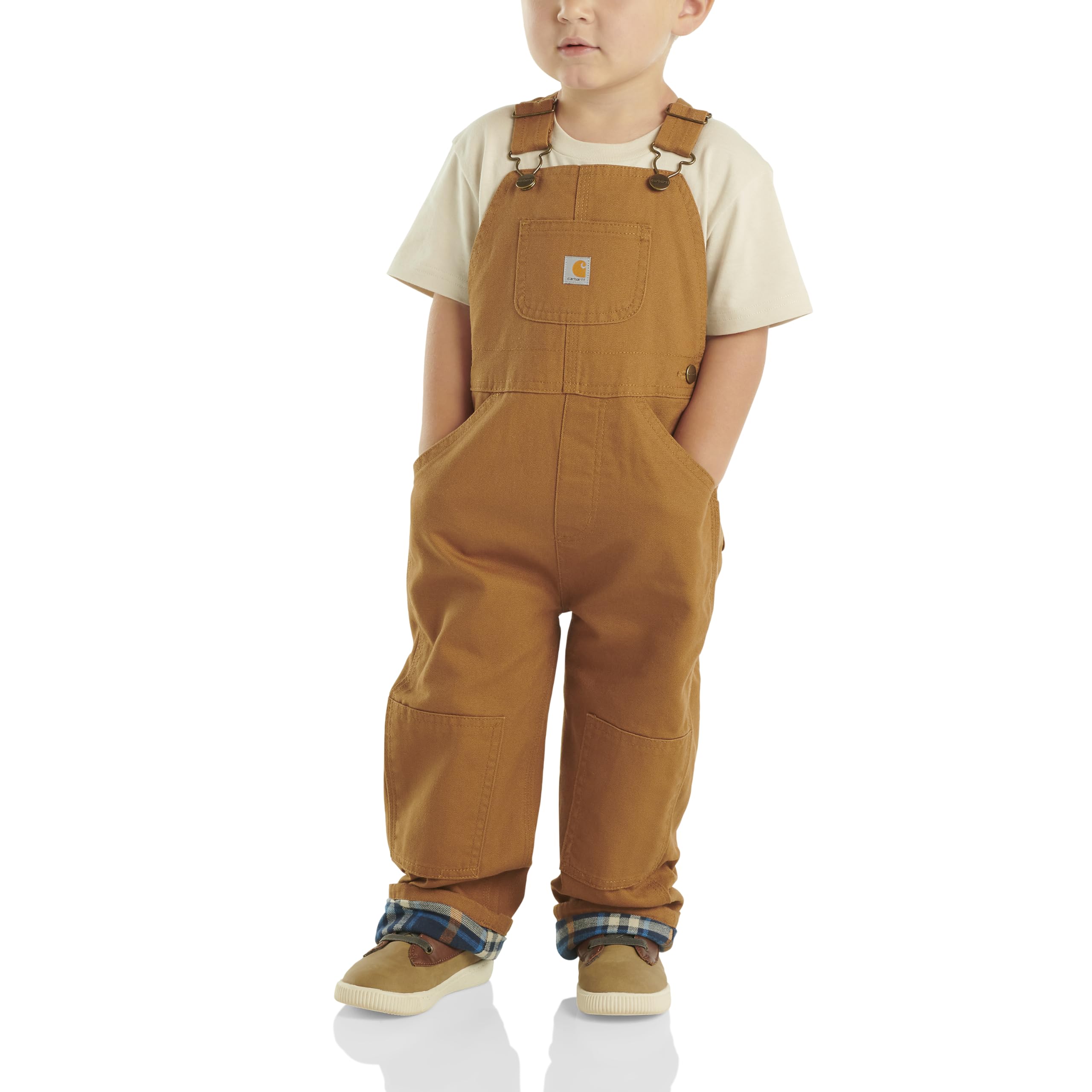 Carhartt Baby Boys' Flannel-Lined Canvas Overalls - Durable & Warm for Outdoor Play, Winter Adventures & Everyday Comfort