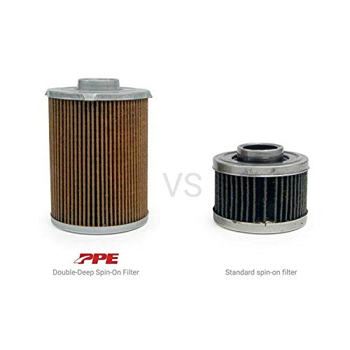 Premium High-Efficiency 5 Micron Oil Filter & PPE Double Deep Spin-On Transmission Filter (Compatible with 2001-2019 Chevy/GMC 6.6L Duramax Diesel LB7 LLY LBZ LMM LML L5P) - Ideal for Heavy-Duty Towing, Off-Roading & Long-Distance Driving